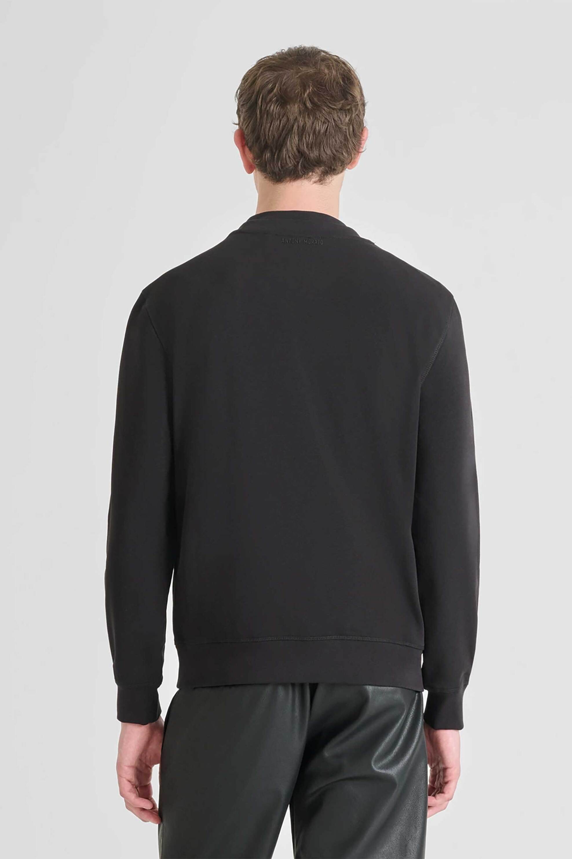 Antony Morato ανδρική μπλούζα φούτερ με letter print "ACDC" Regular Fit - FL01107FA150222 Μαύρο φωτογραφία