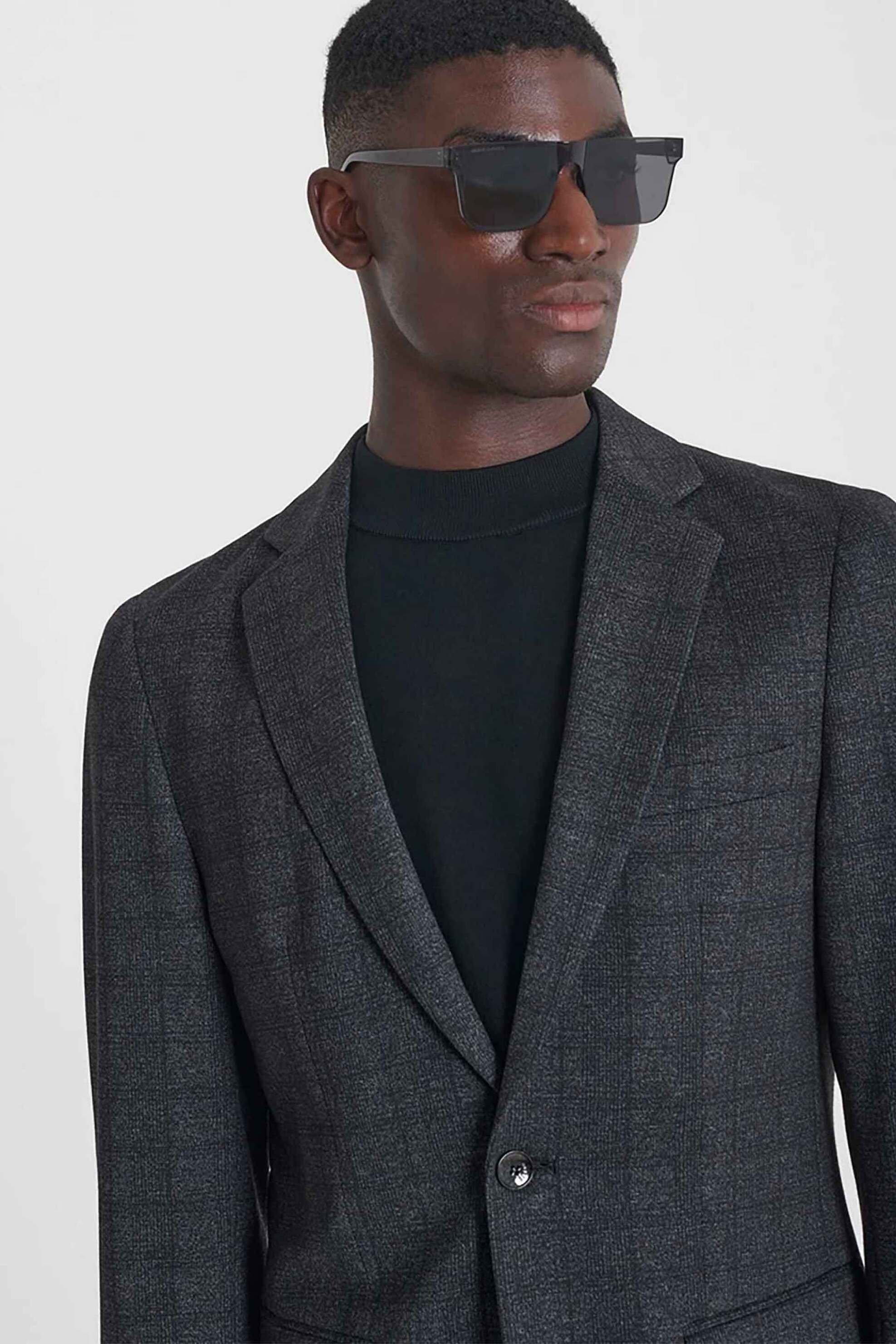 Antony Morato ανδρικό σακάκι καρό Super Slim Fit "Ashe" - JS00045FA140288 Μαύρο φωτογραφία