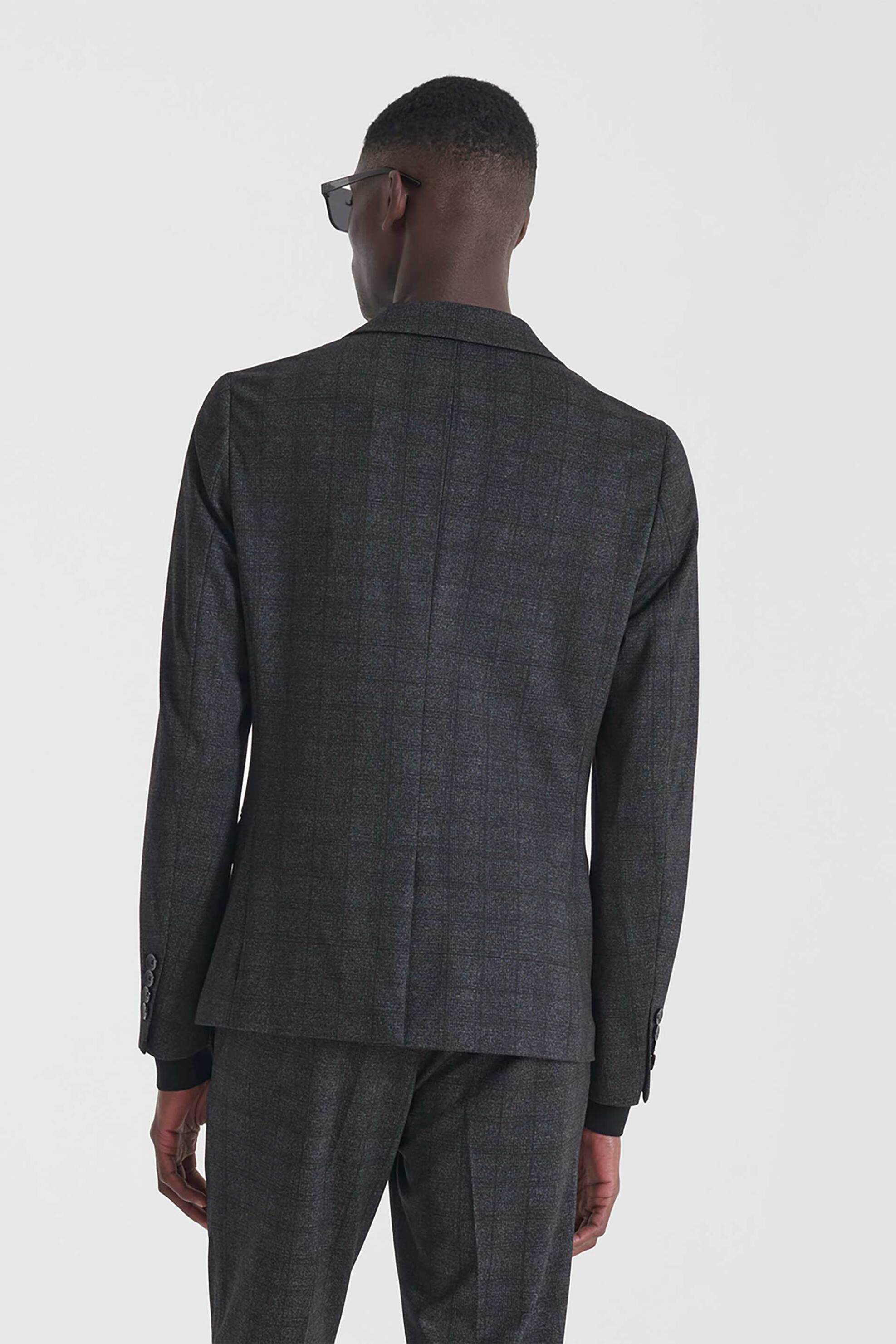 Antony Morato ανδρικό σακάκι καρό Super Slim Fit "Ashe" - JS00045FA140288 Μαύρο φωτογραφία