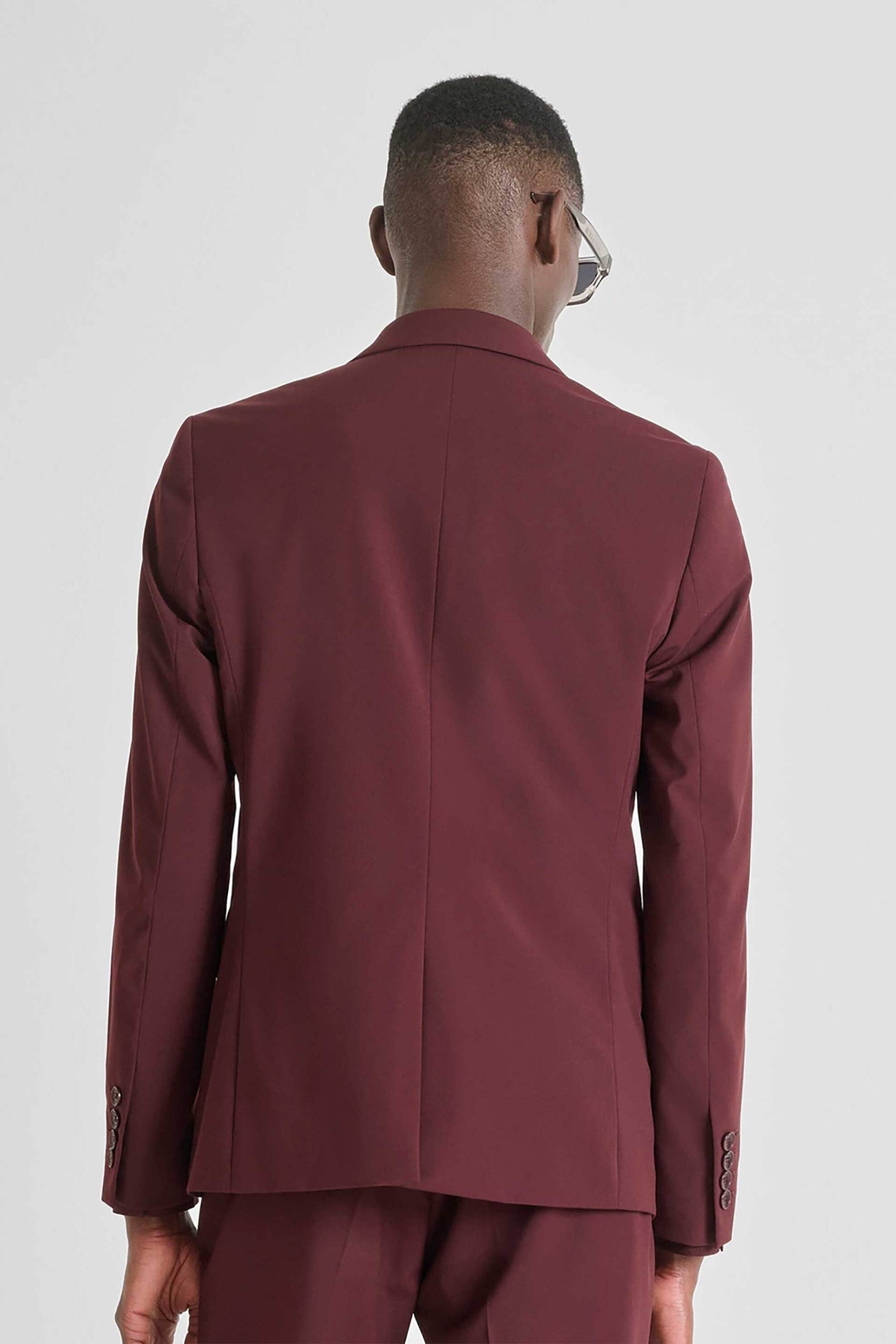 Antony Morato ανδρικό σακάκι μονόχρωμο Regular Fit "Luis" - JS00068FA600263 Μπορντό φωτογραφία
