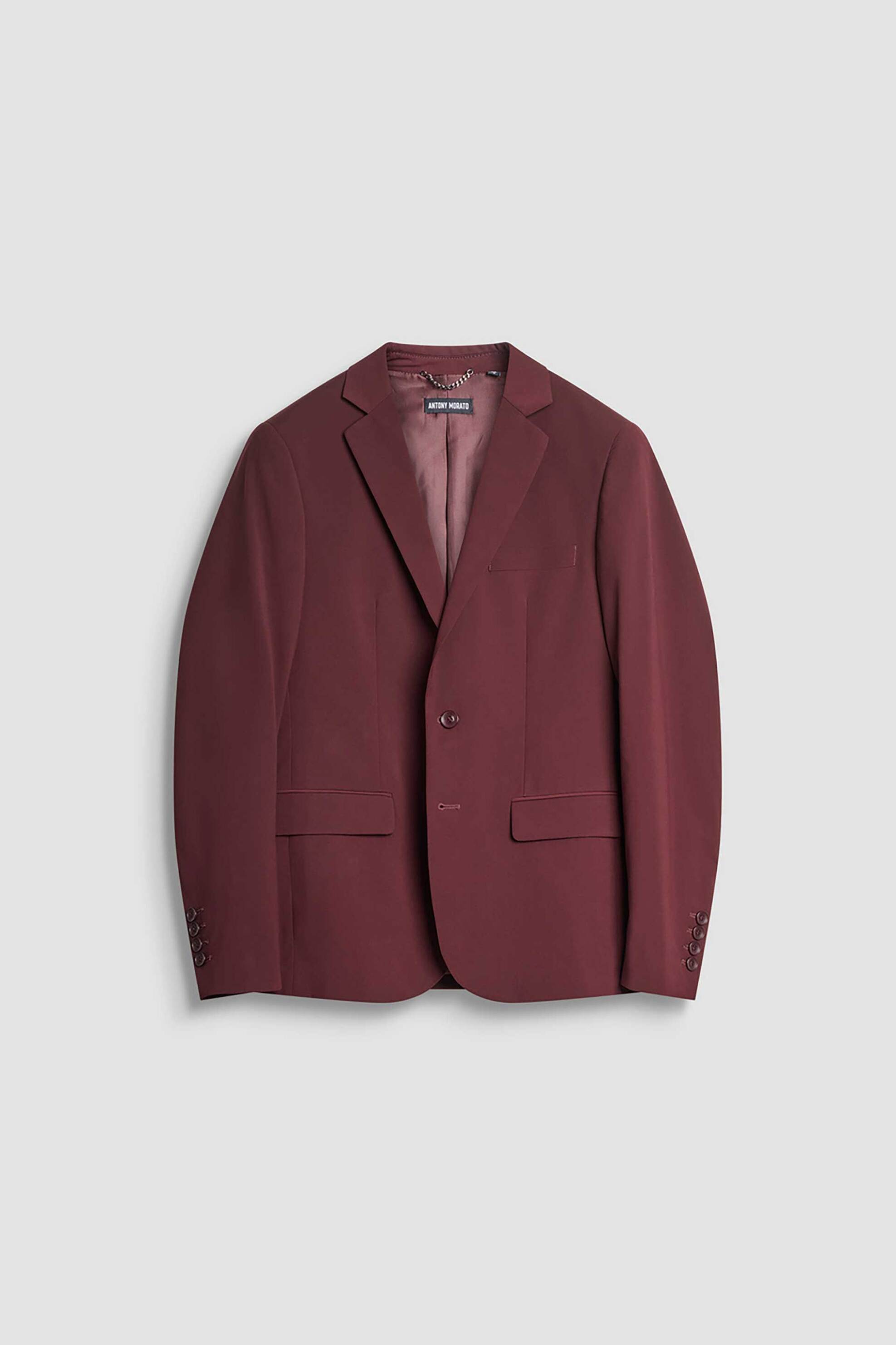 Antony Morato ανδρικό σακάκι μονόχρωμο Regular Fit "Luis" - JS00068FA600263 Μπορντό φωτογραφία