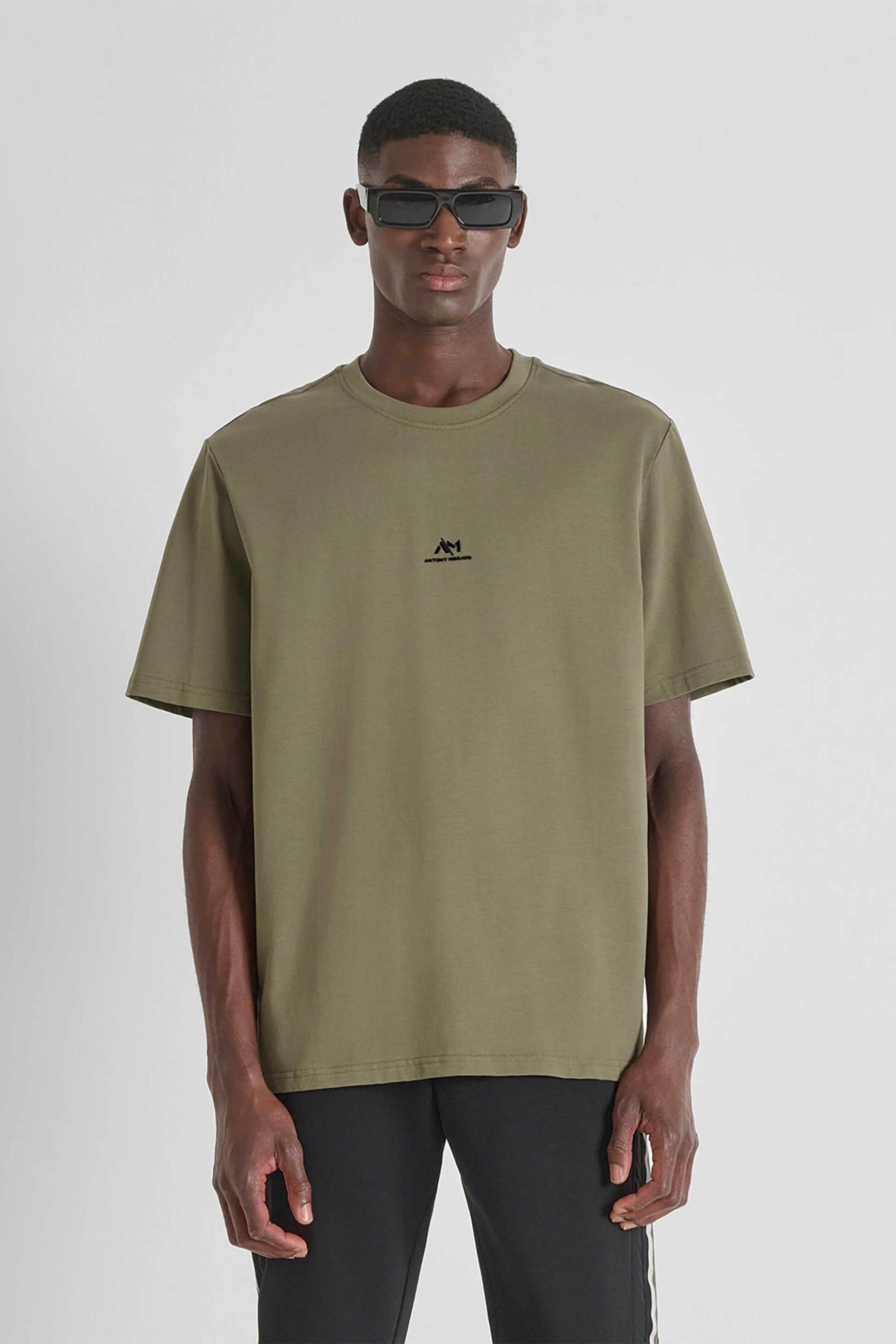 ANTONY MORATO Antony Morato ανδρικό T-shirt με ανάγλυφο logo print Relaxed Fit - KS02549FA100258 Λαδί