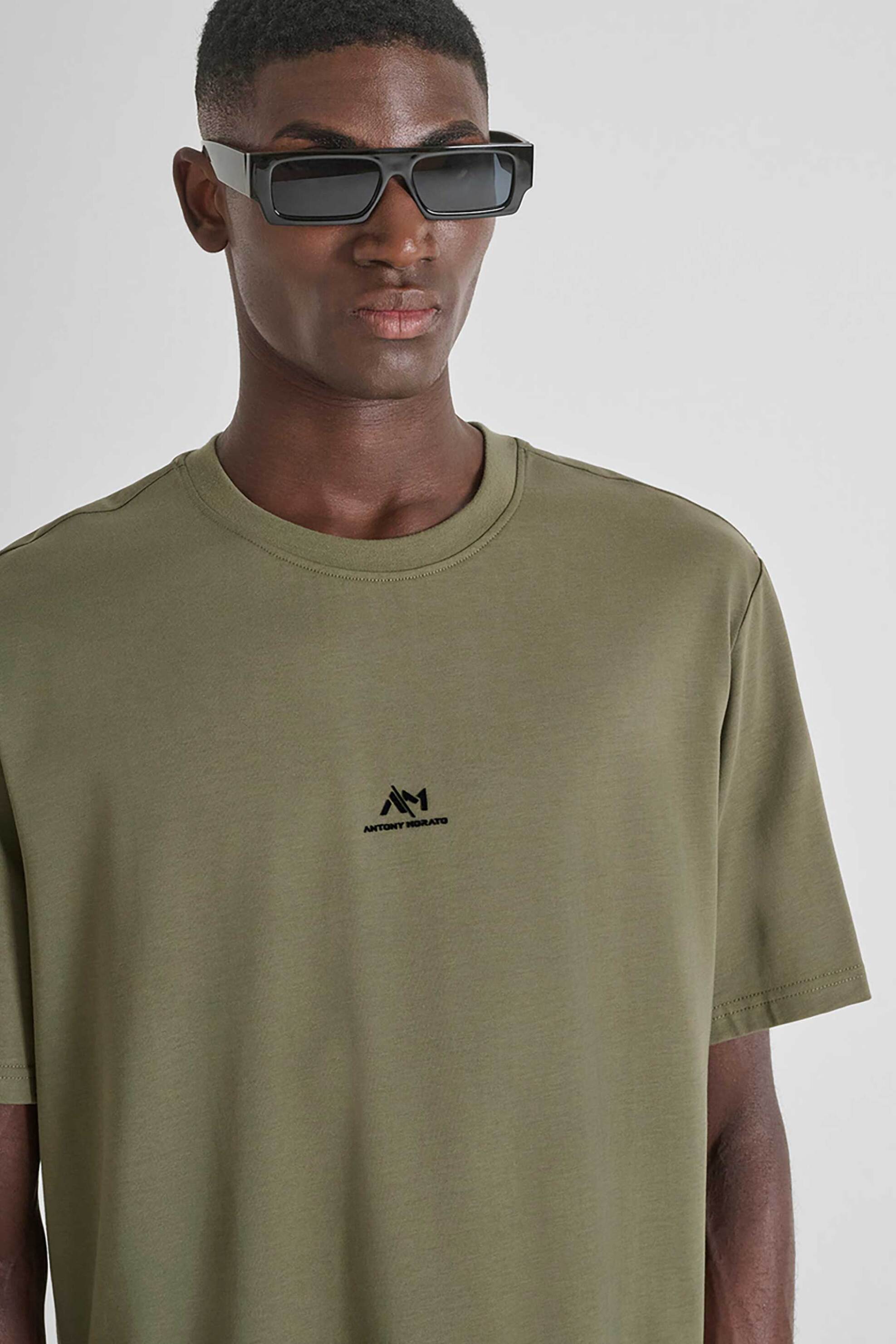 Antony Morato ανδρικό T-shirt με ανάγλυφο logo print Relaxed Fit - KS02549FA100258 Λαδί φωτογραφία
