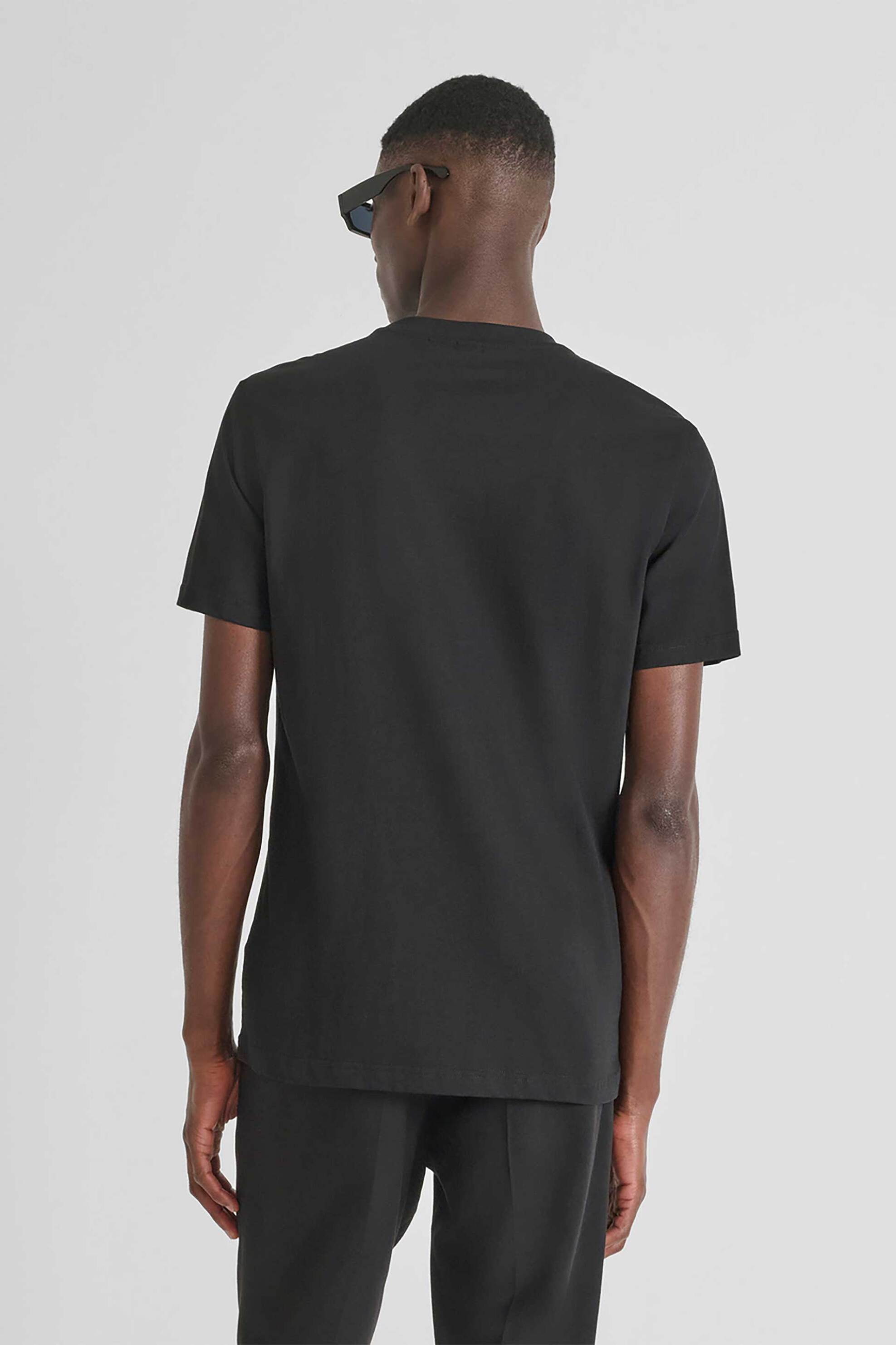 Antony Morato ανδρικό T-shirt με paint logo print Regular Fit - KS02565FA100240 Μαύρο φωτογραφία