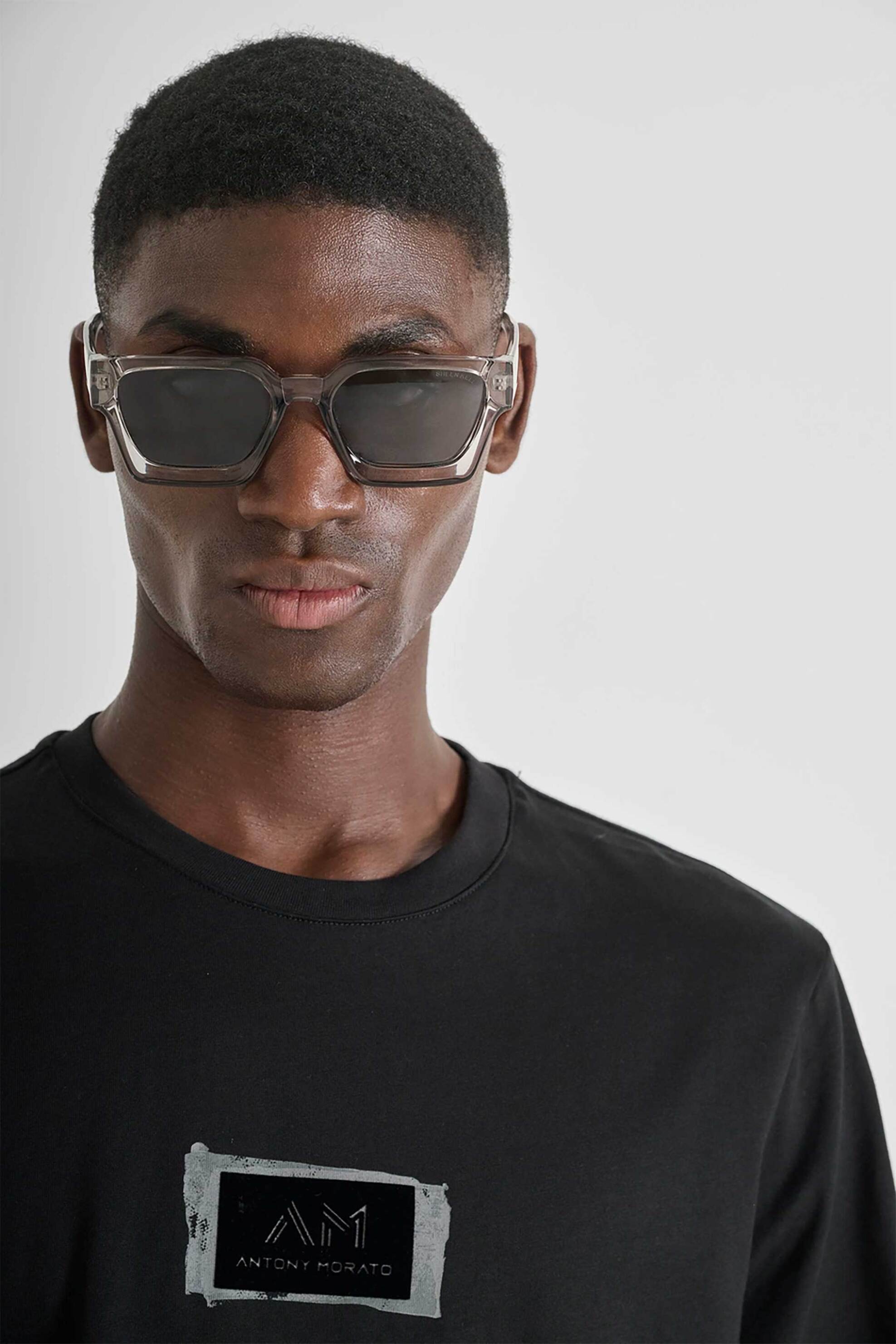 Antony Morato ανδρικό T-shirt με letter logo print Regular Fit - KS02575FA100240 Μαύρο φωτογραφία