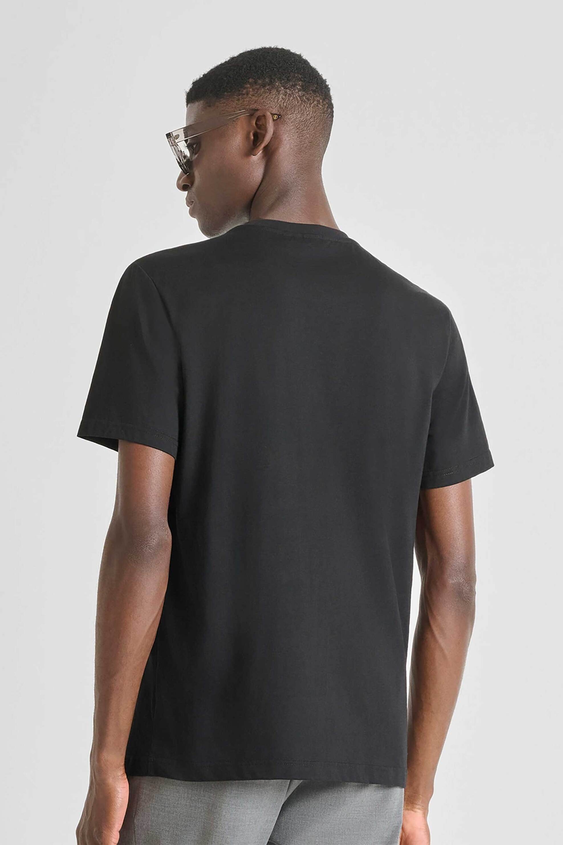 Antony Morato ανδρικό T-shirt με letter logo print Regular Fit - KS02575FA100240 Μαύρο φωτογραφία