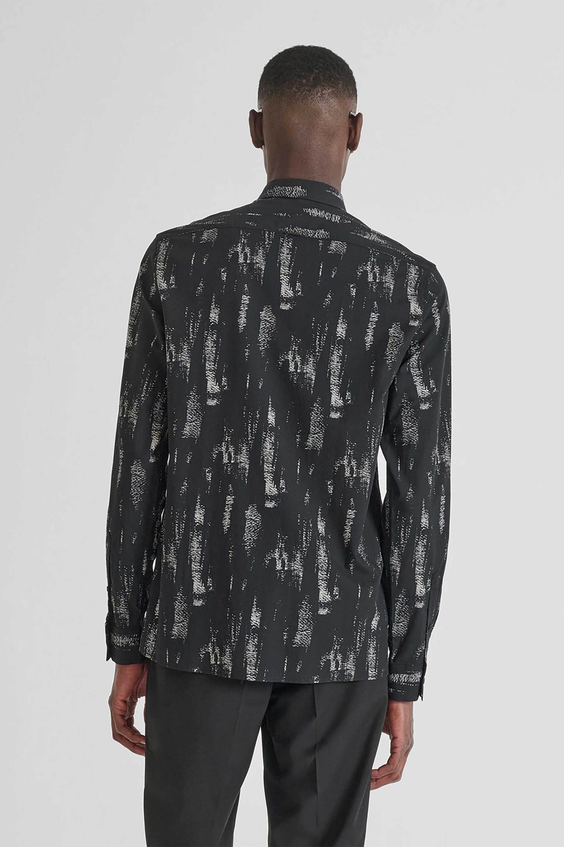 Antony Morato ανδρικό πουκάμισο με print Regular Straight Fit "Barcelona" - SL00614FA430650 Μαύρο φωτογραφία