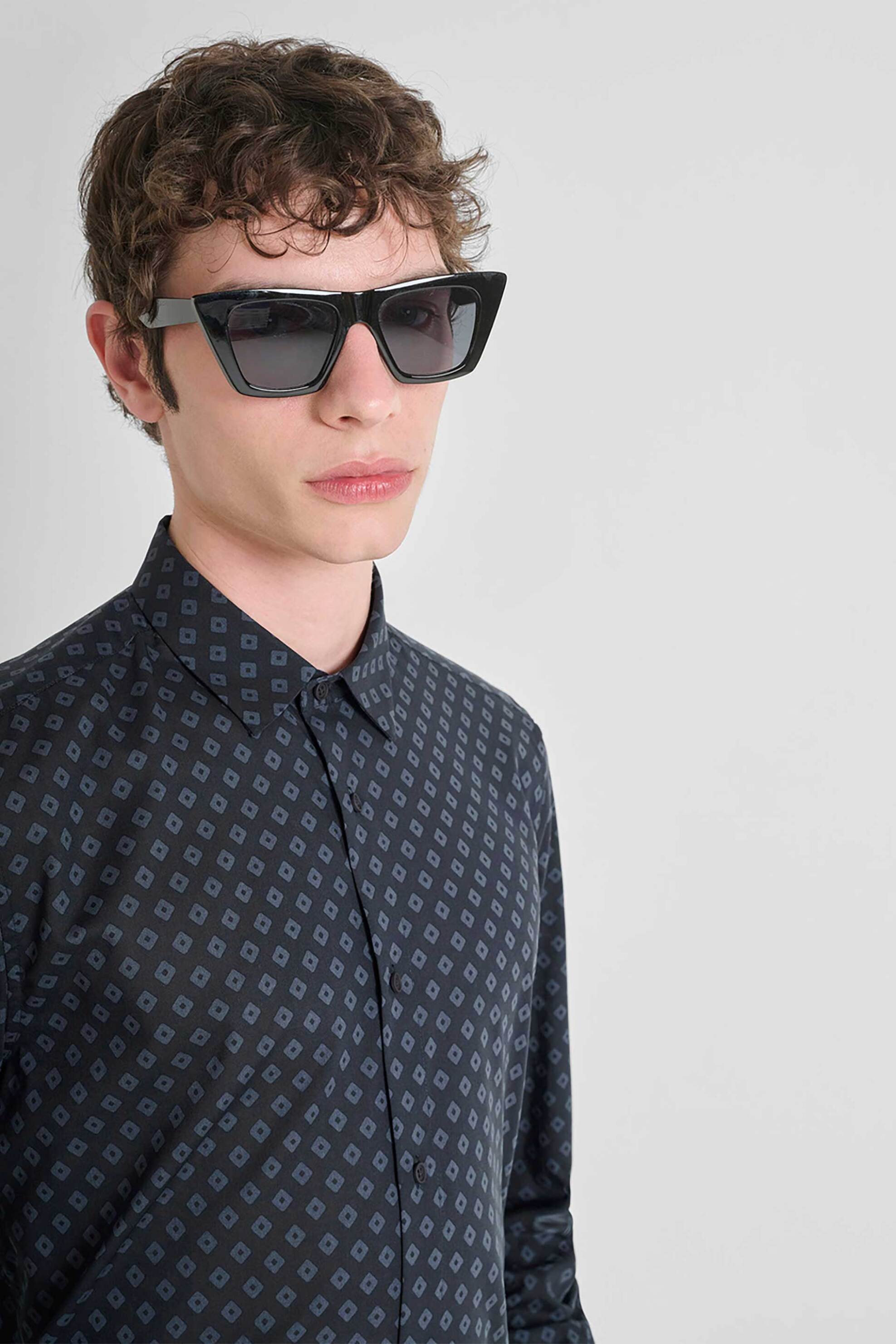 Antony Morato ανδρικό πουκάμισο με all-over print "Barcellona" - SL00614FA430653 Μπλε Σκούρο φωτογραφία