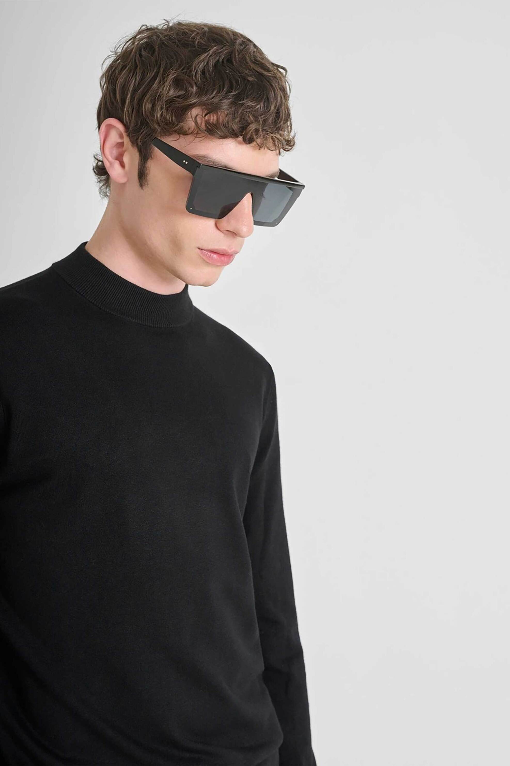 Antony Morato ανδρική πλεκτή μπλούζα μονόχρωμη Slim Fit - SW01407YA500002 Μαύρο φωτογραφία