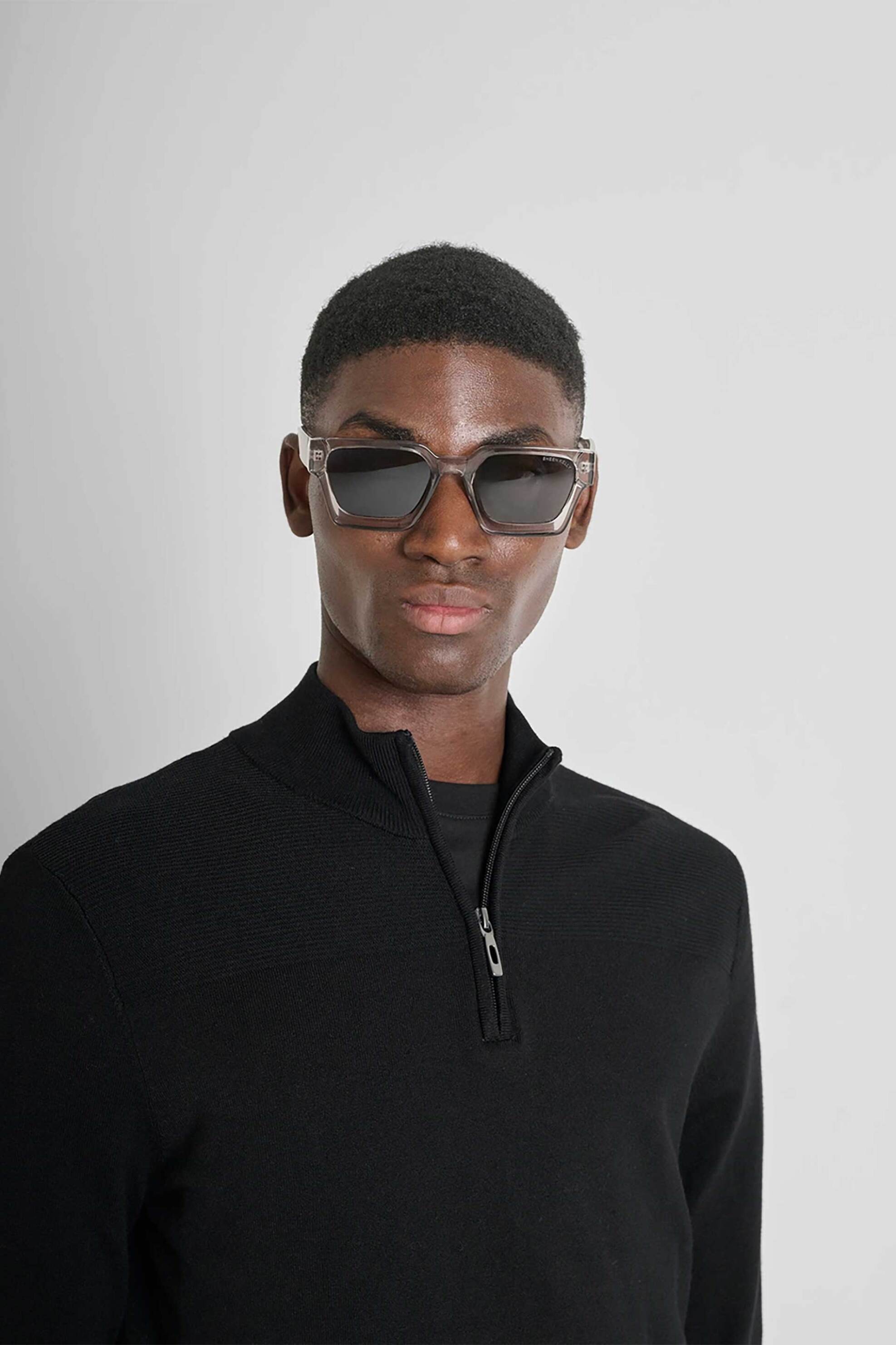 Antony Morato ανδρικό πουλόβερ με ψηλό λαιμό και 1/2 φερμουάρ Slim Fit - SW01542YA500002 Μαύρο φωτογραφία