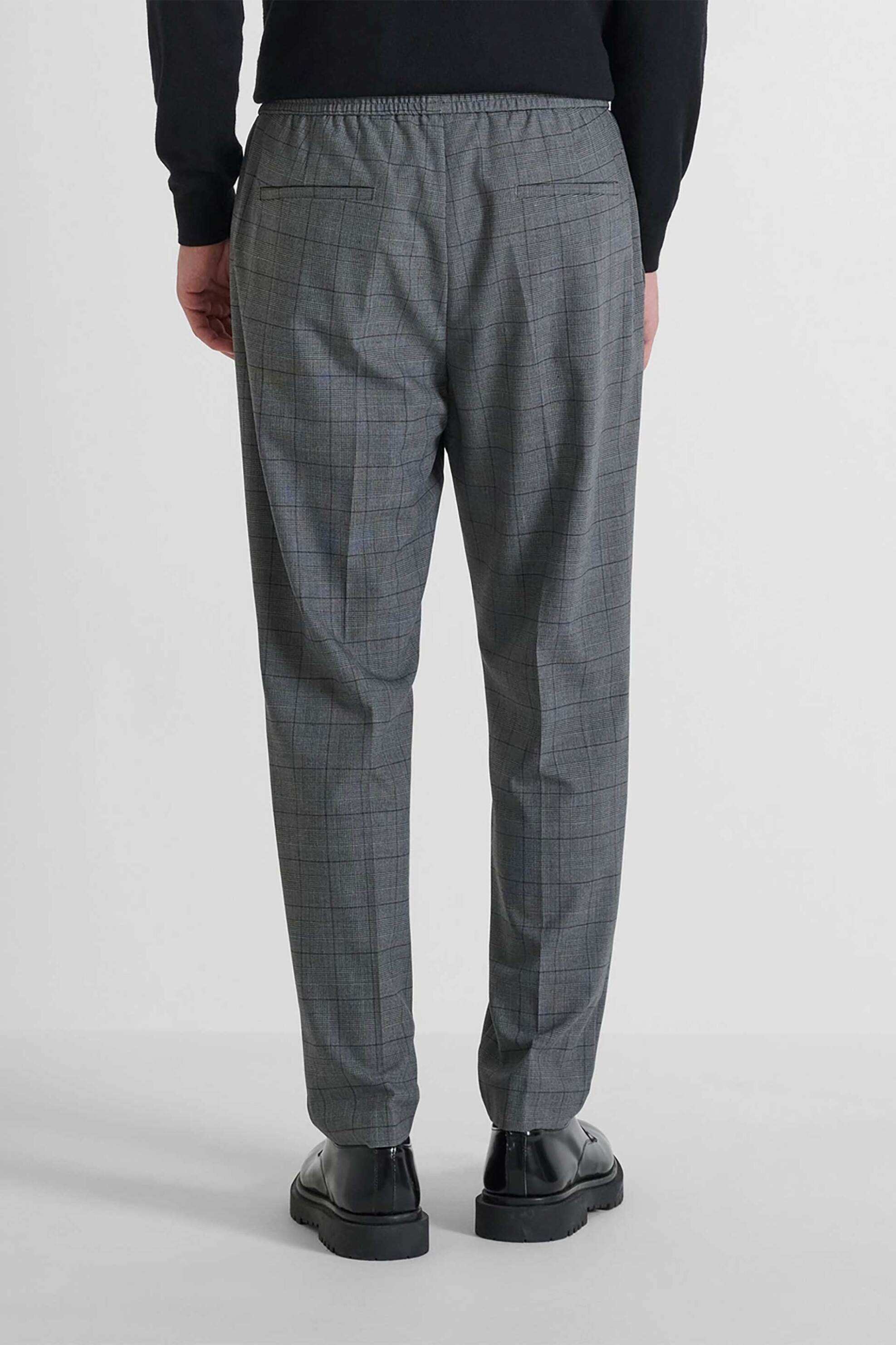 Antony Morato ανδρικό παντελόνι καρό με ελαστική μέση "Neil" Regular Fit - TR00748FA650367 Γκρι φωτογραφία