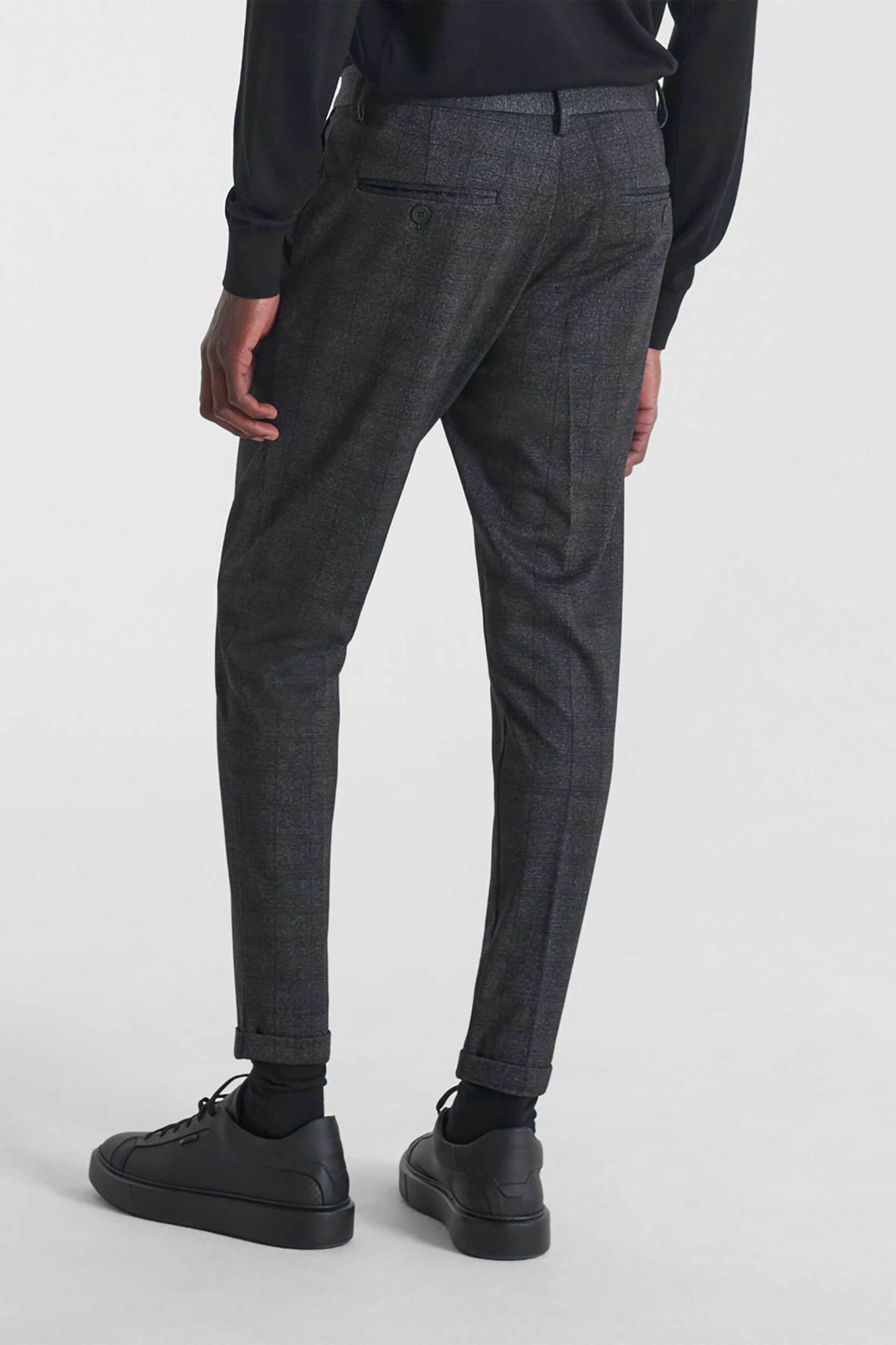 Antony Morato ανδρικό παντελόνι καρό "Ashe" Super Skinny Fit - TS00037FA140288 Μαύρο φωτογραφία