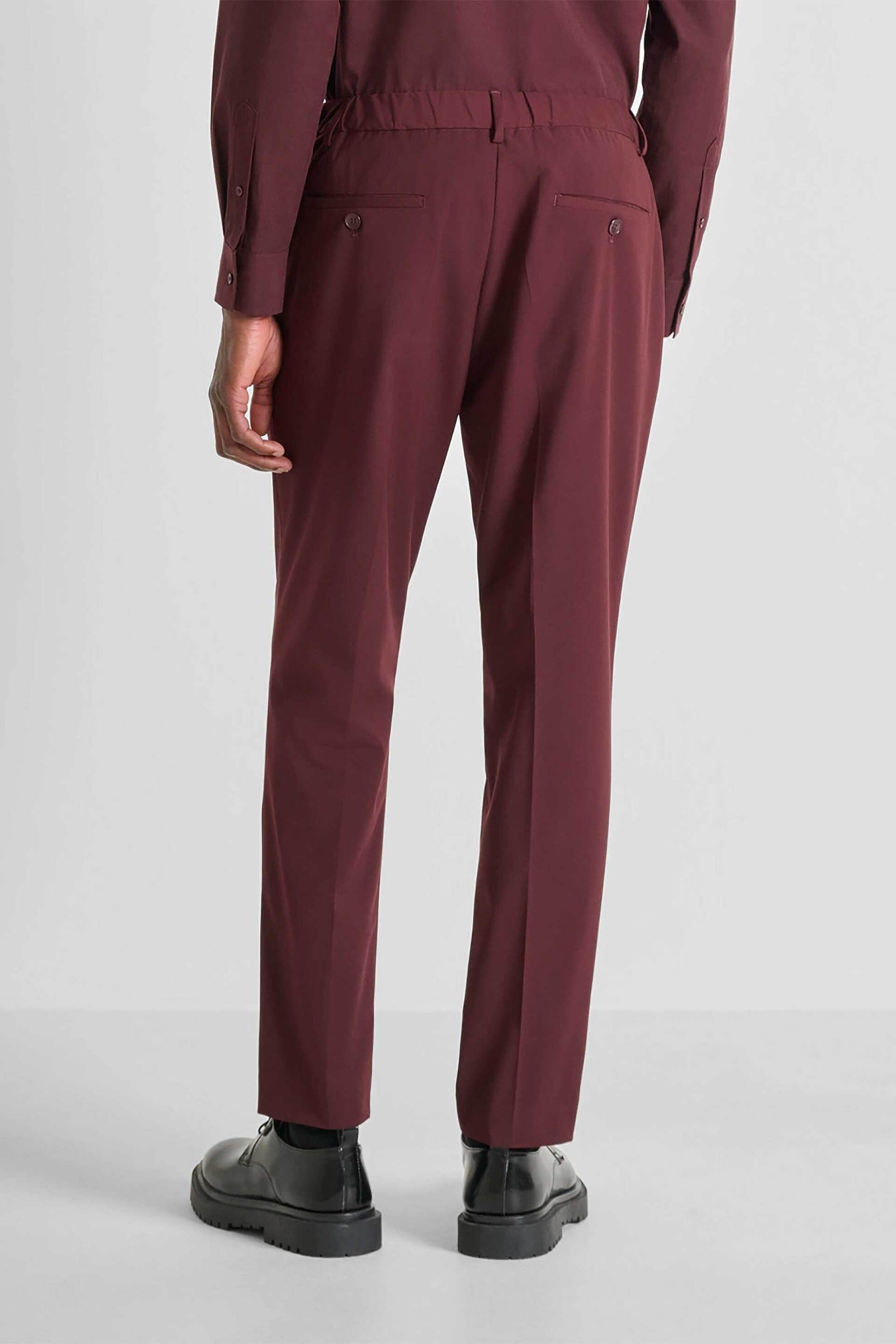 Antony Morato ανδρικό παντελόνι μονόχρωμο "Luis" Regular Fit - TS00043FA600263 Μπορντό φωτογραφία