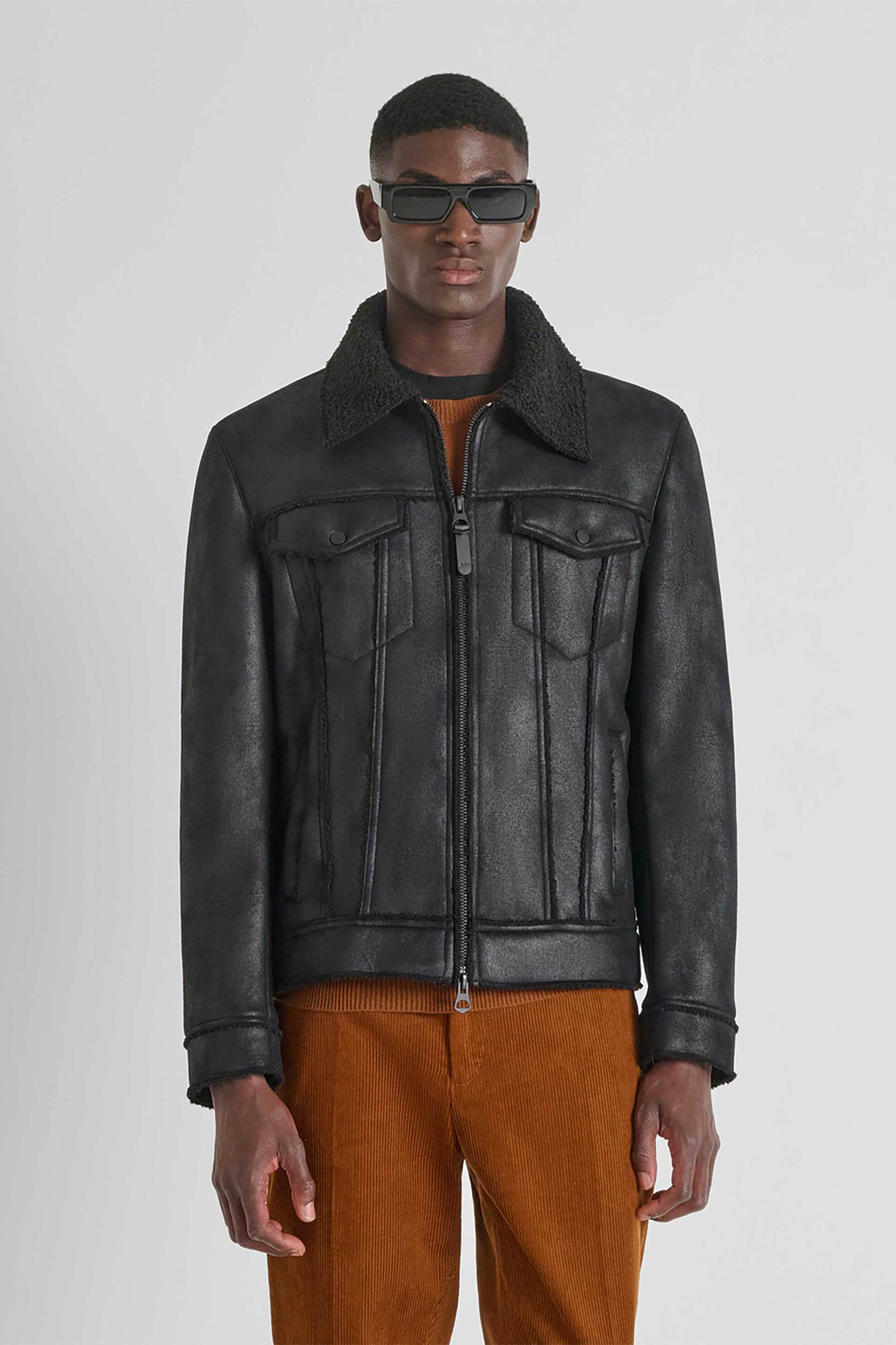 ANTONY MORATO Antony Morato ανδρικό jacket με μπουκλέ γιακά - CO00940FA210094 Μαύρο