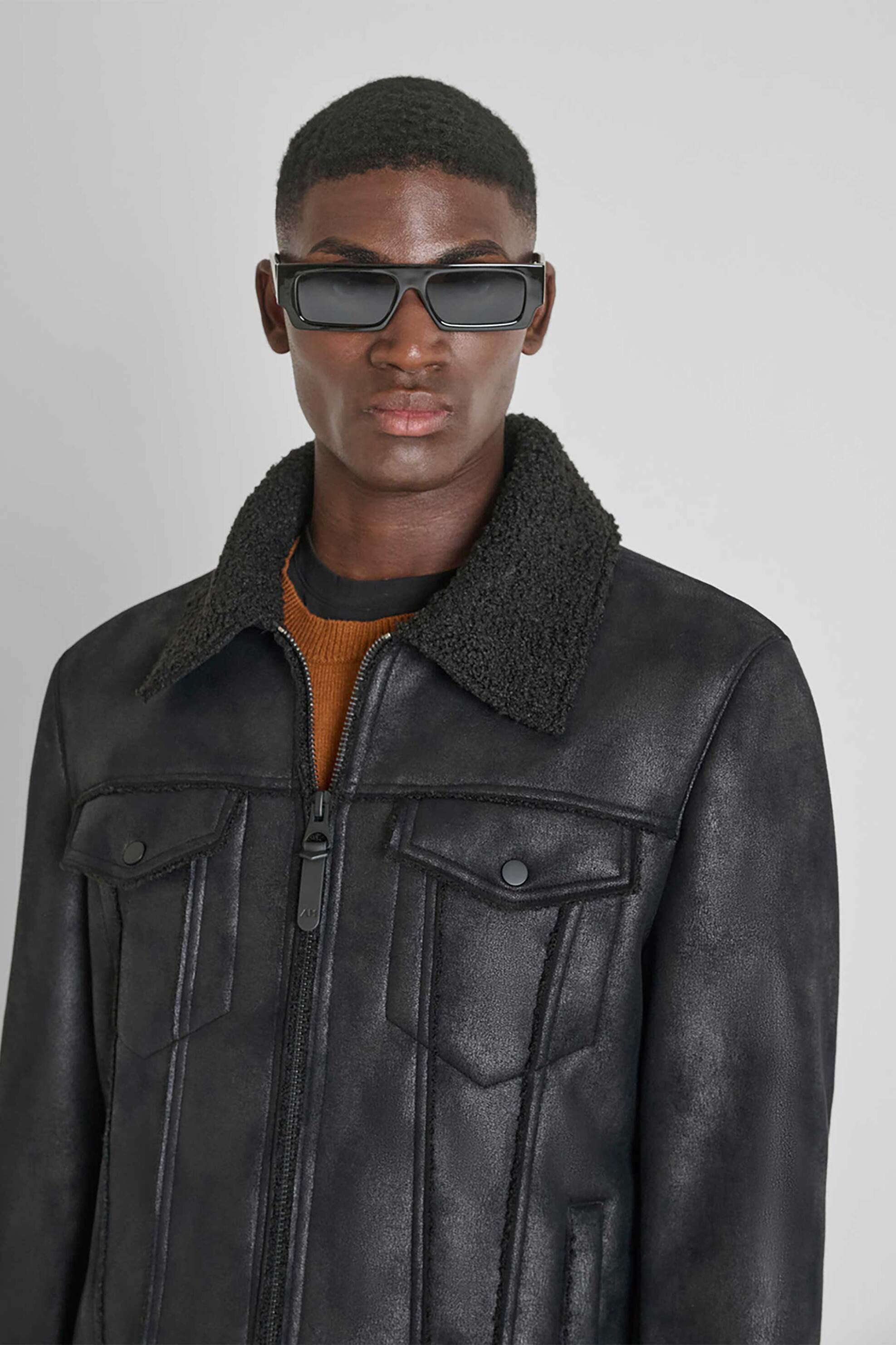 Antony Morato ανδρικό jacket με μπουκλέ γιακά - CO00940FA210094 Μαύρο φωτογραφία