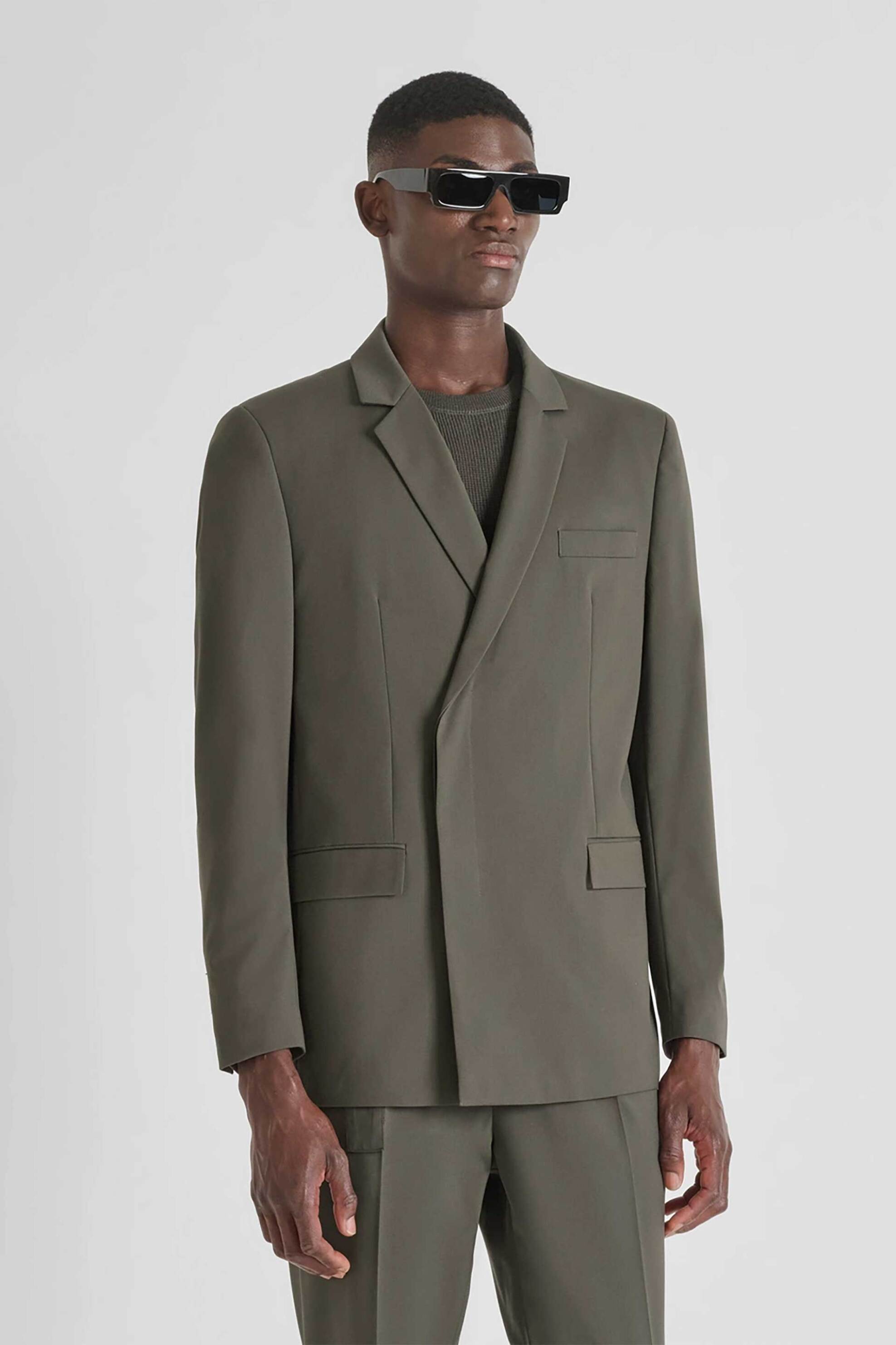 ANTONY MORATO Antony Morato ανδρικό σακάκι μονόχρωμο Regular Fit "Alan" - JA00490FA600263 Χακί