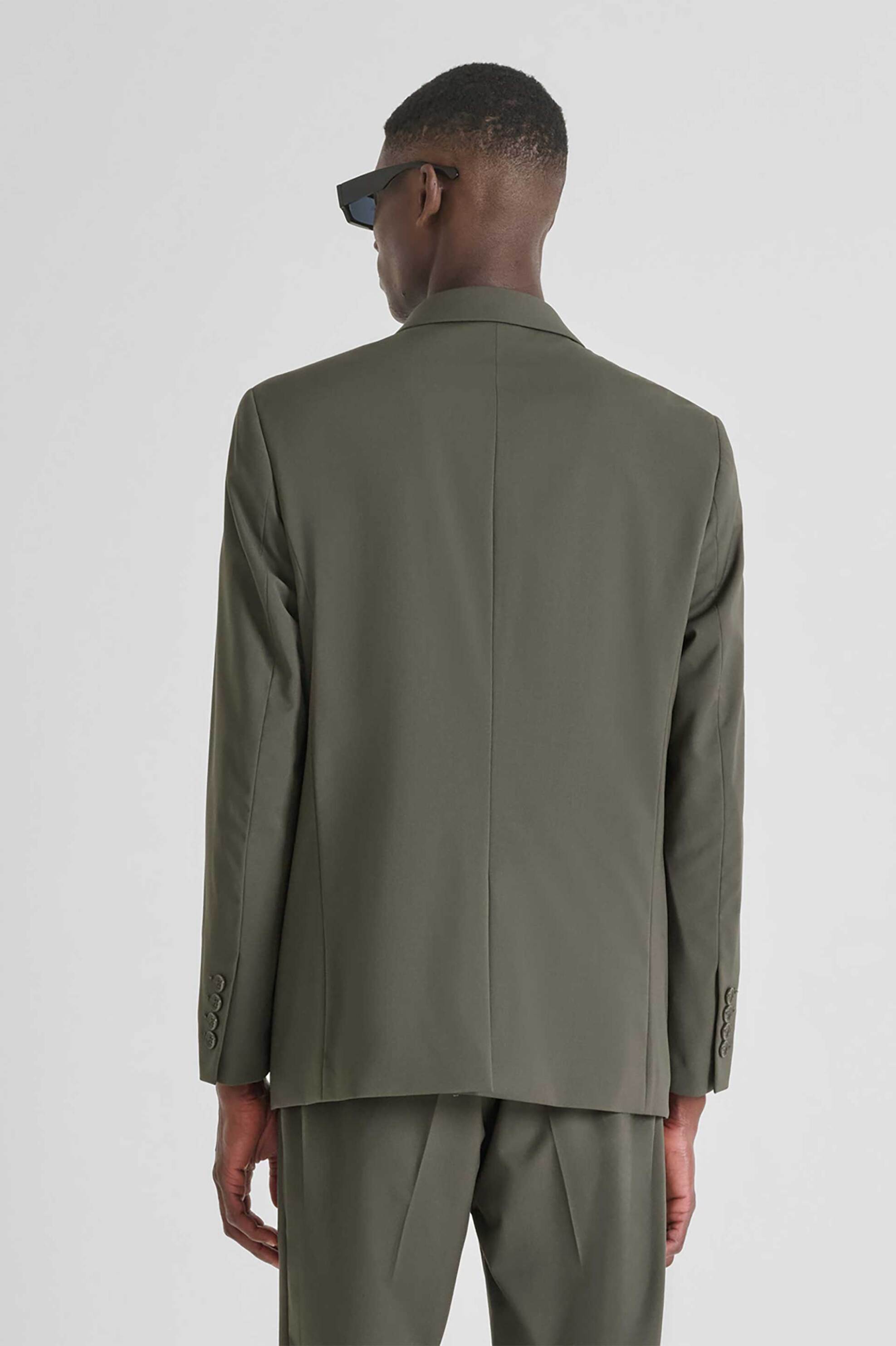 Antony Morato ανδρικό σακάκι μονόχρωμο Regular Fit "Alan" - JA00490FA600263 Χακί φωτογραφία