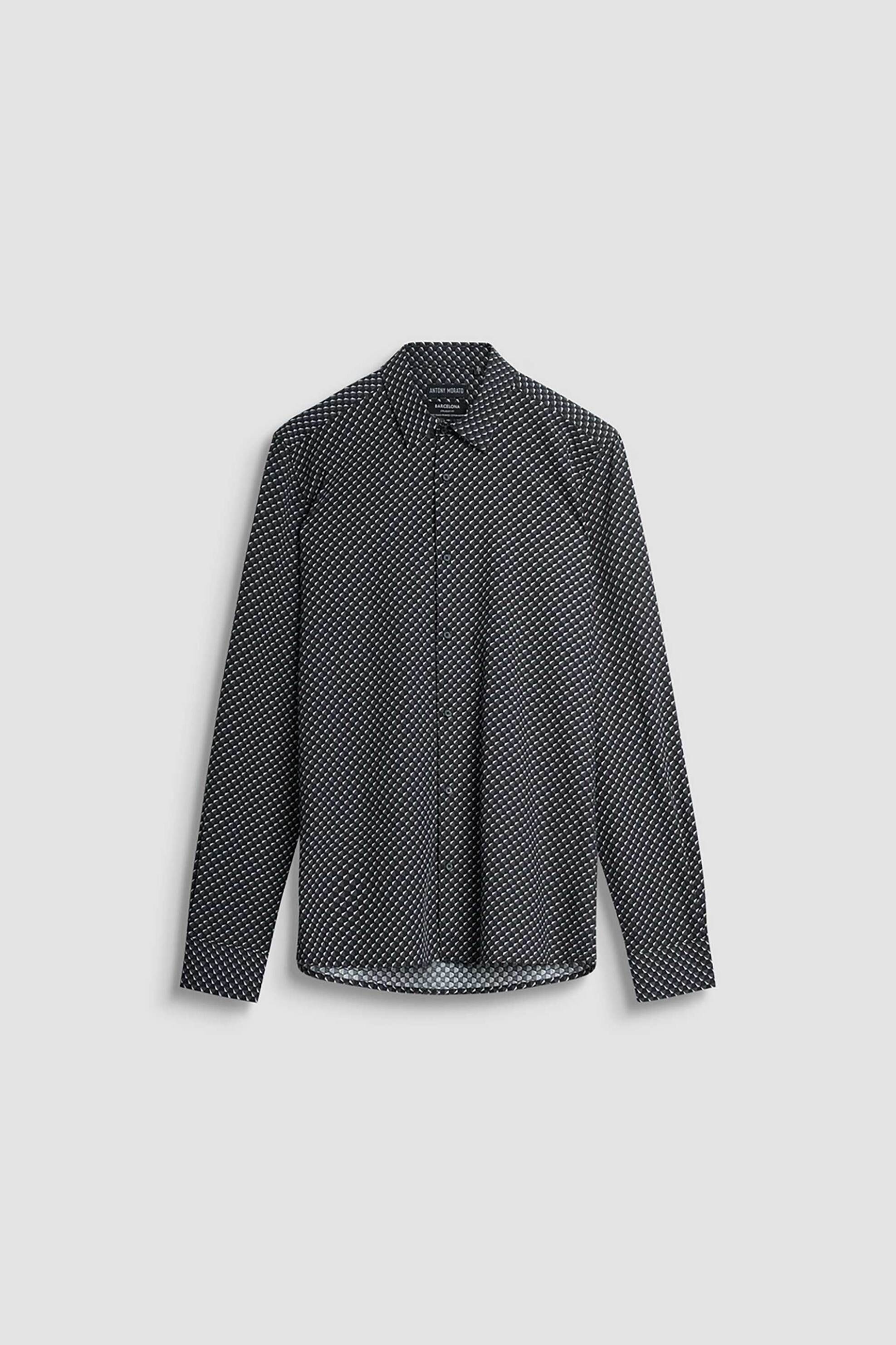 Antony Morato ανδρικό πουκάμισο με all-over print "Barcelona" - SL00614FA430651 Μαύρο φωτογραφία