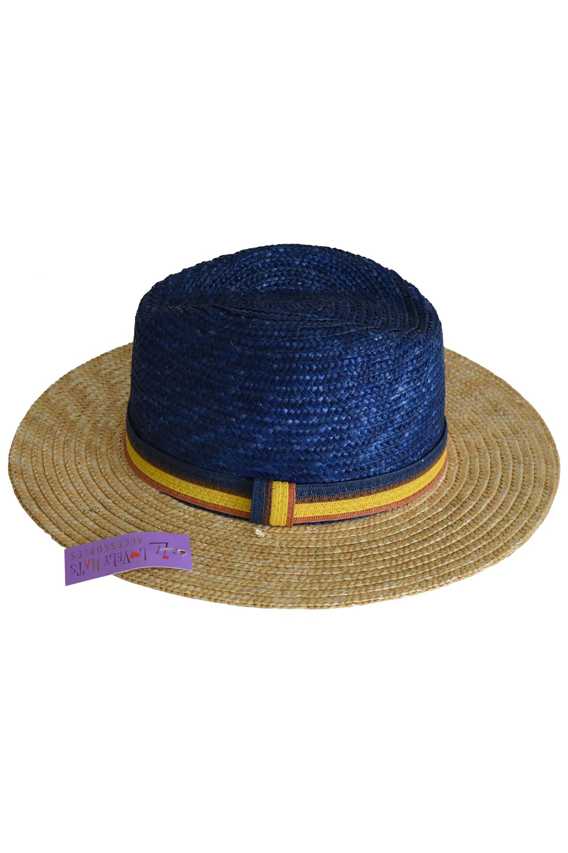 LOVELY HATS Lovely Hats γυναικείο καπέλο ψάθινο με contrast κορδέλα colourblocked - 161317