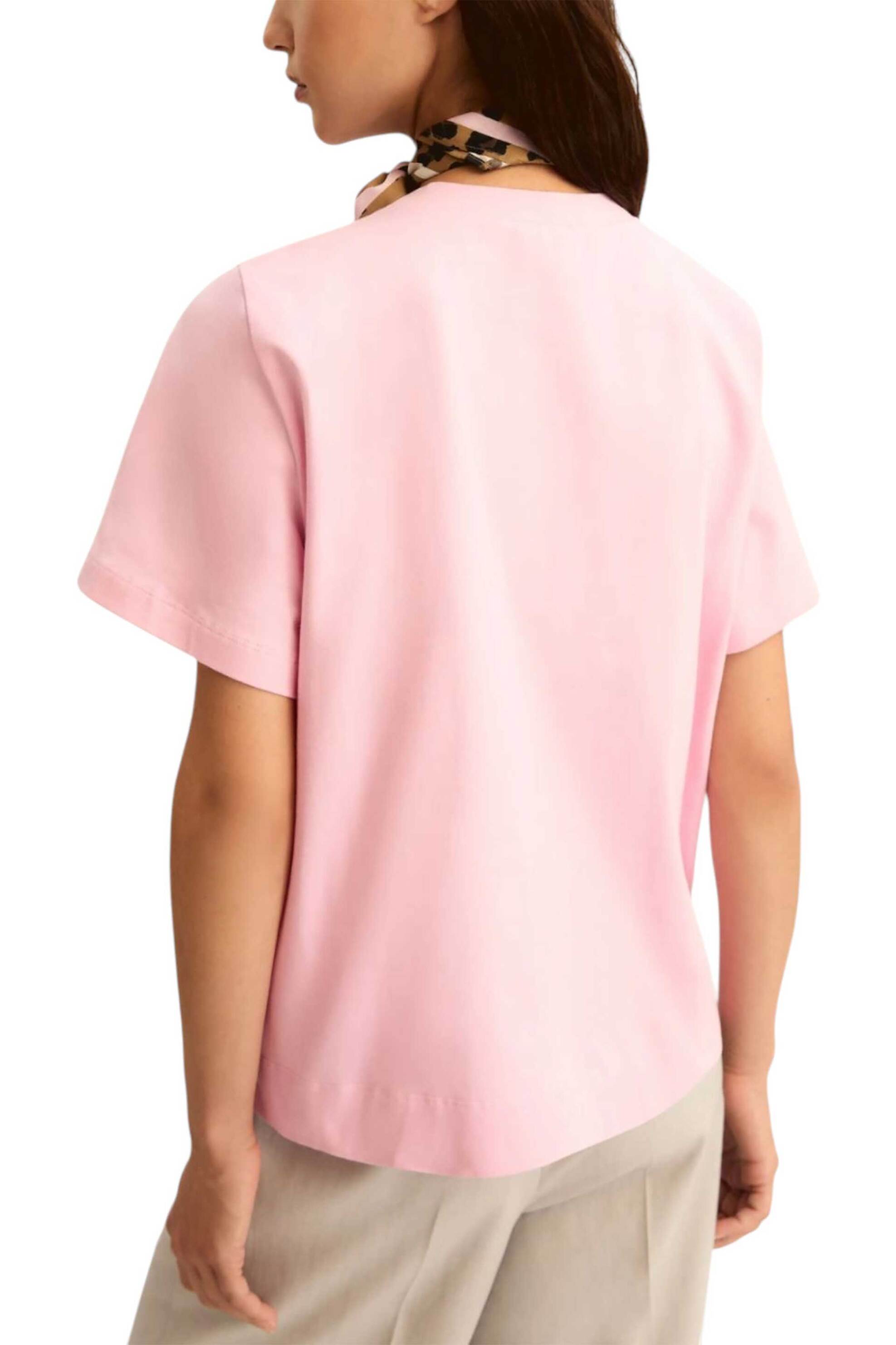 Emme by Marella γυναικείο Τ-shirt με φουλάρι "Emmmaestro" - 2615971041200 Ροζ φωτογραφία