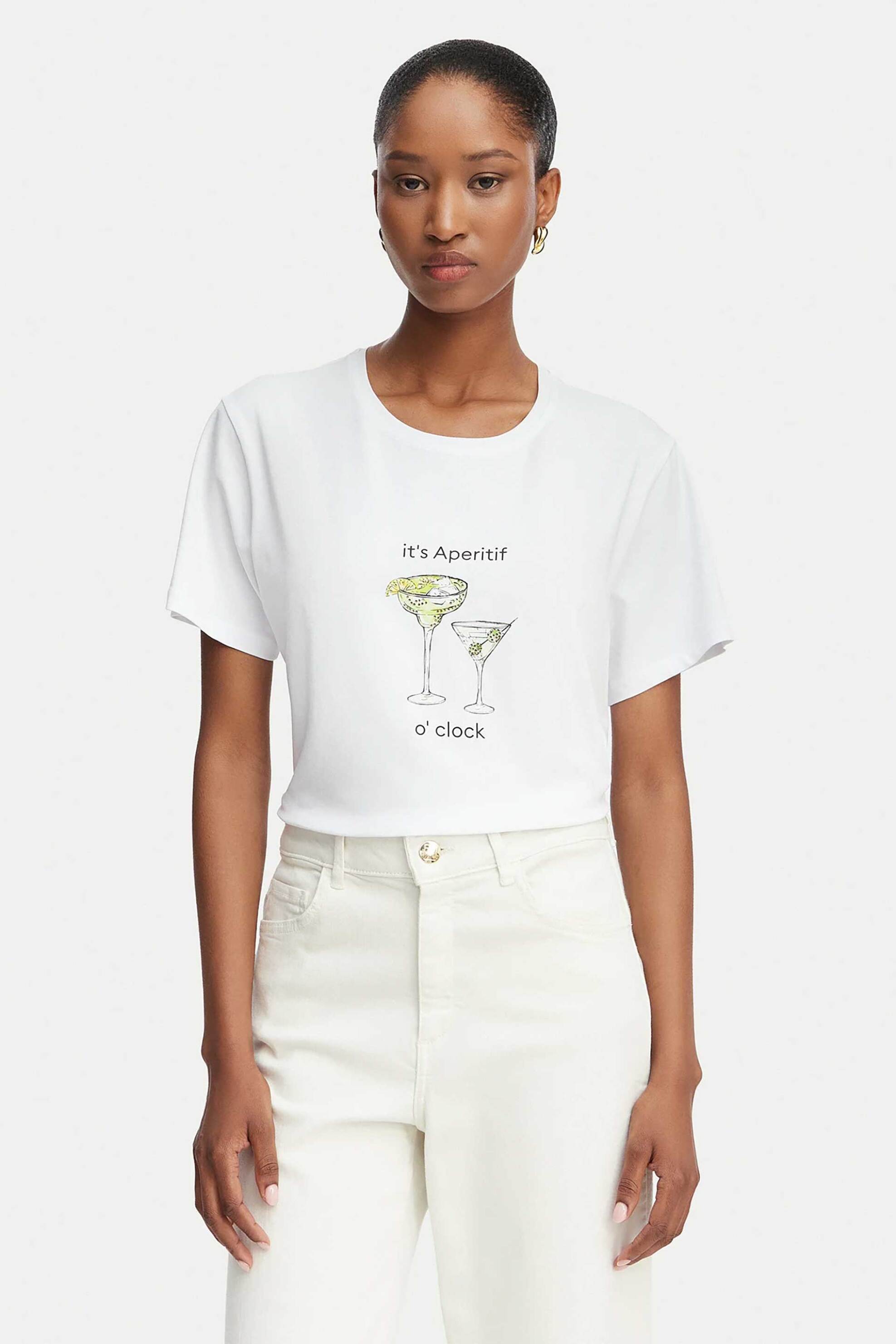 Emme by Marella γυναικείο T-shirt με print στο στήθος "Gola" - 2615971072200 Λευκό