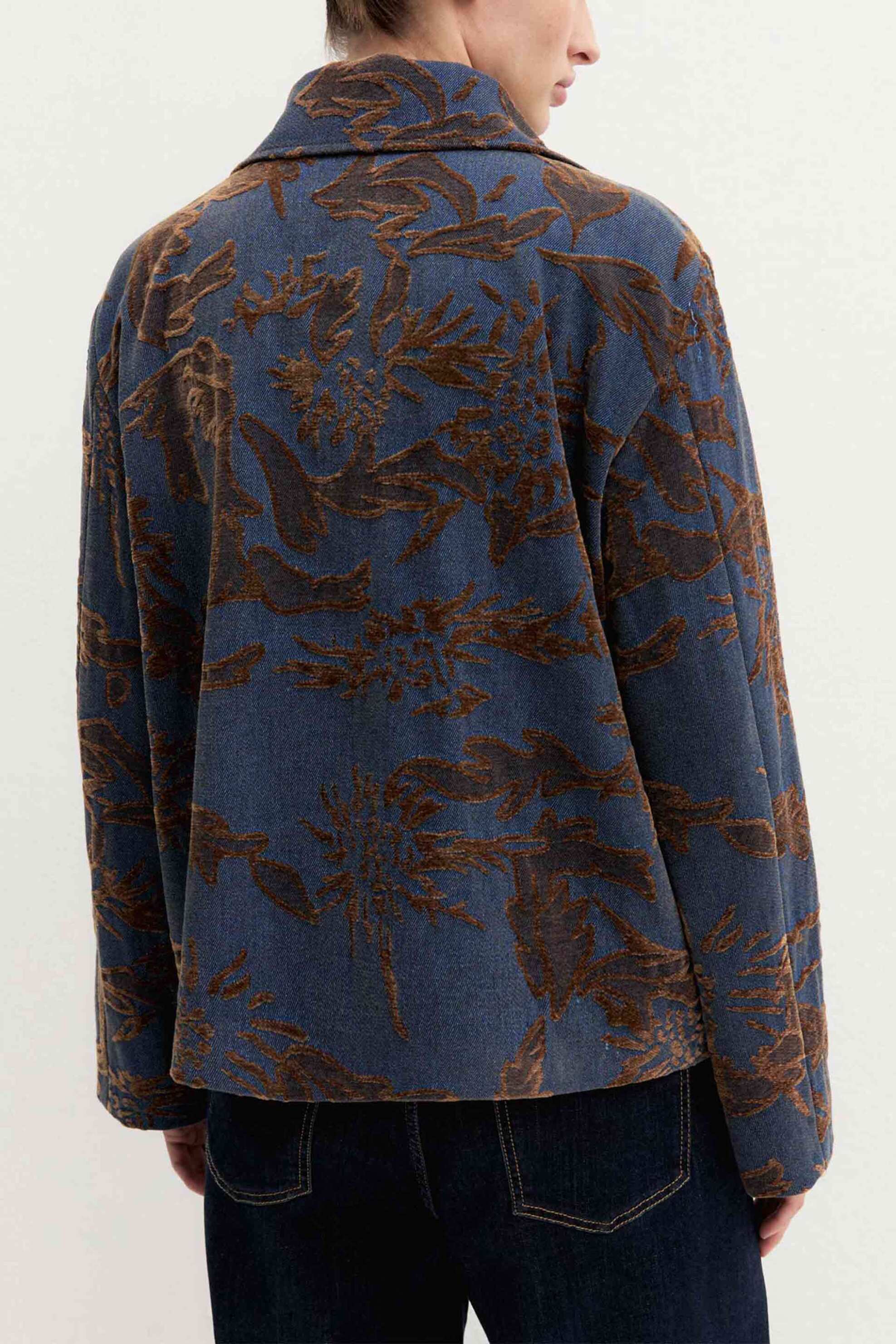 EMME Emme by Marella γυναικείο σακάκι jacquard "Emmghiera" - 2625046141200 Denim Blue Σκούρο - 4