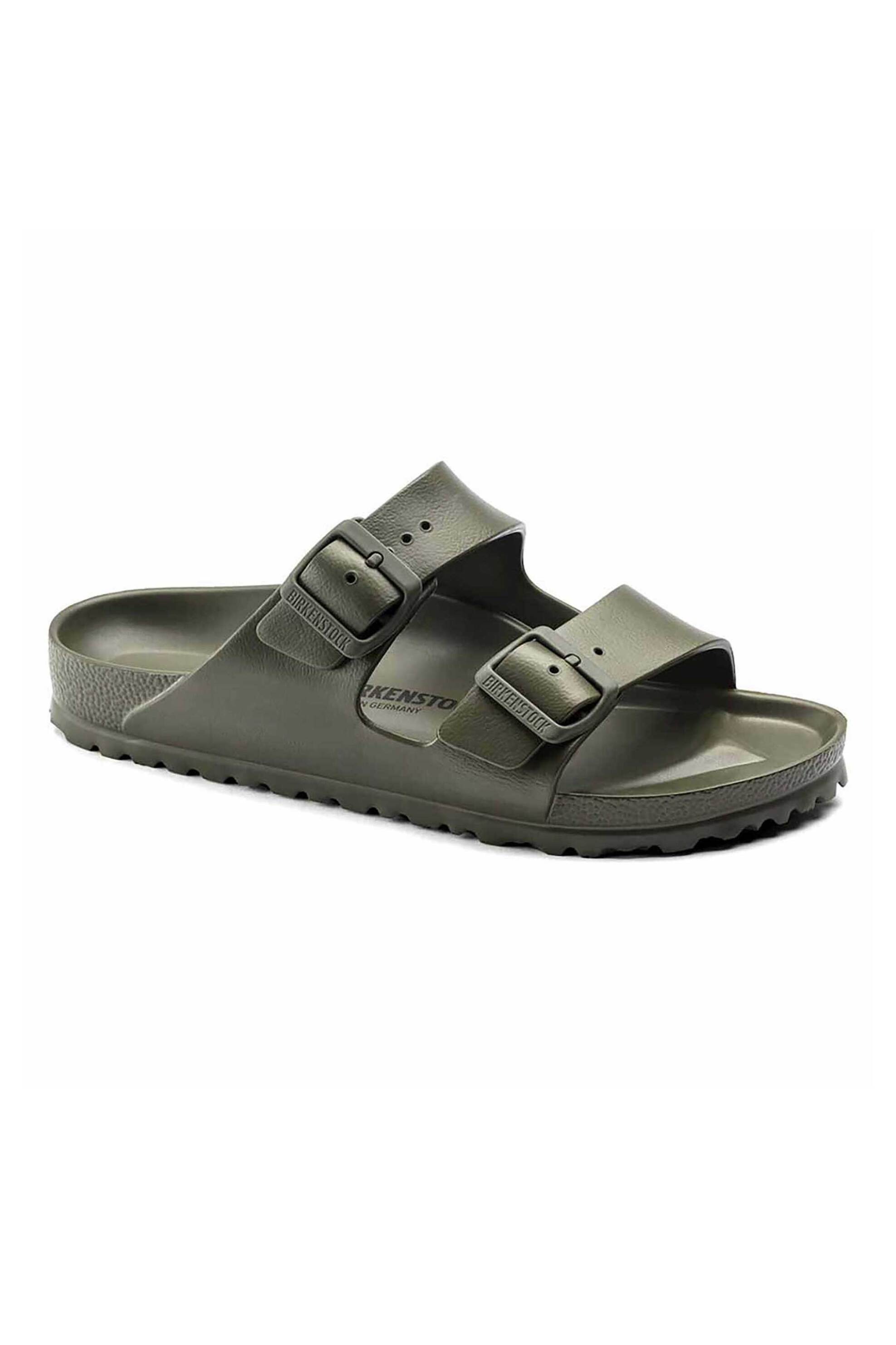 Birkenstock unisex σανδάλια μονόχρωμα με ανάγλυφο logo "Arizona Eva" - 1019152003541 Χακί