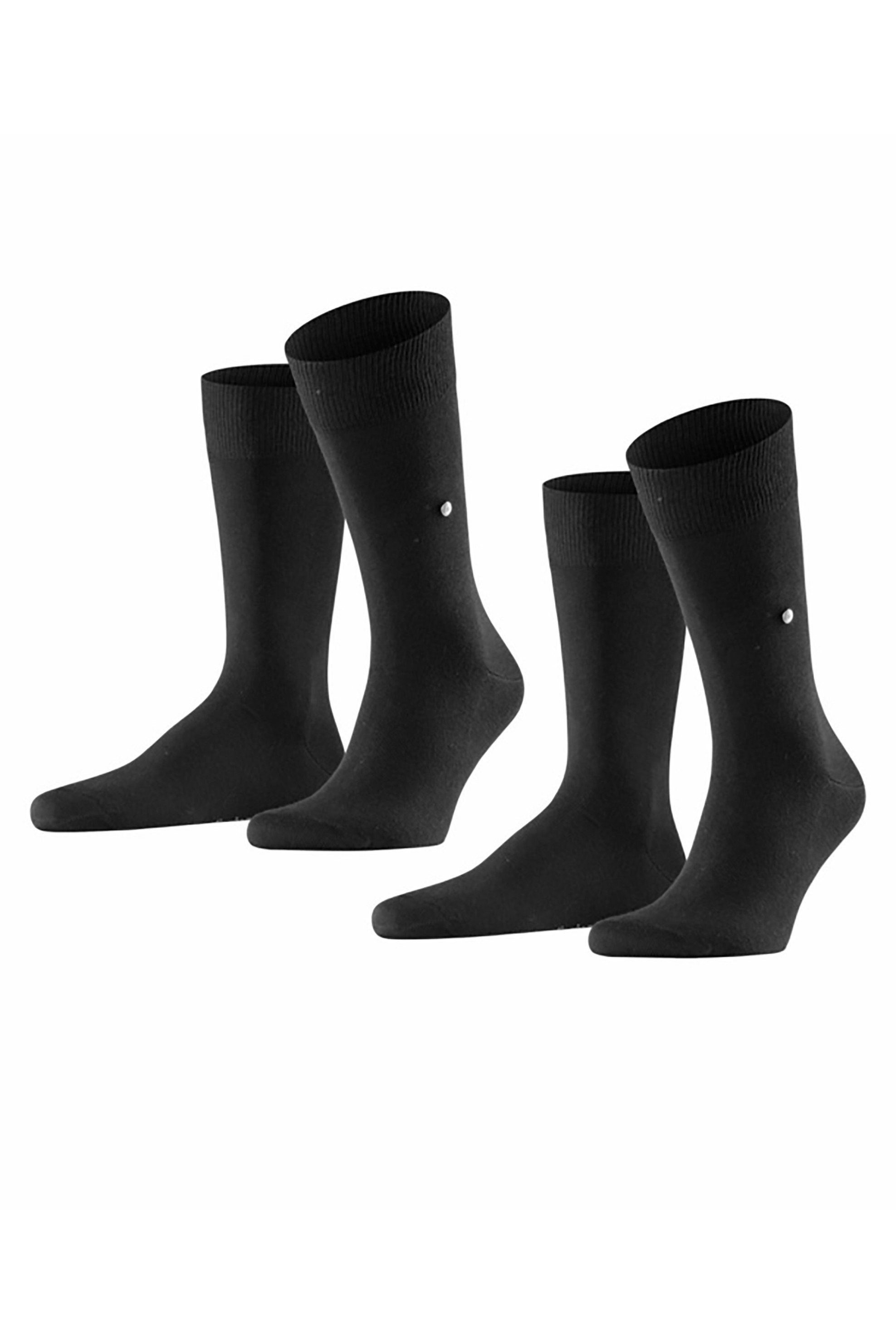 Burlington σετ ανδρικές κάλτσες μονόχρωμες (2 τεμάχια) - 21045 Μαύρο