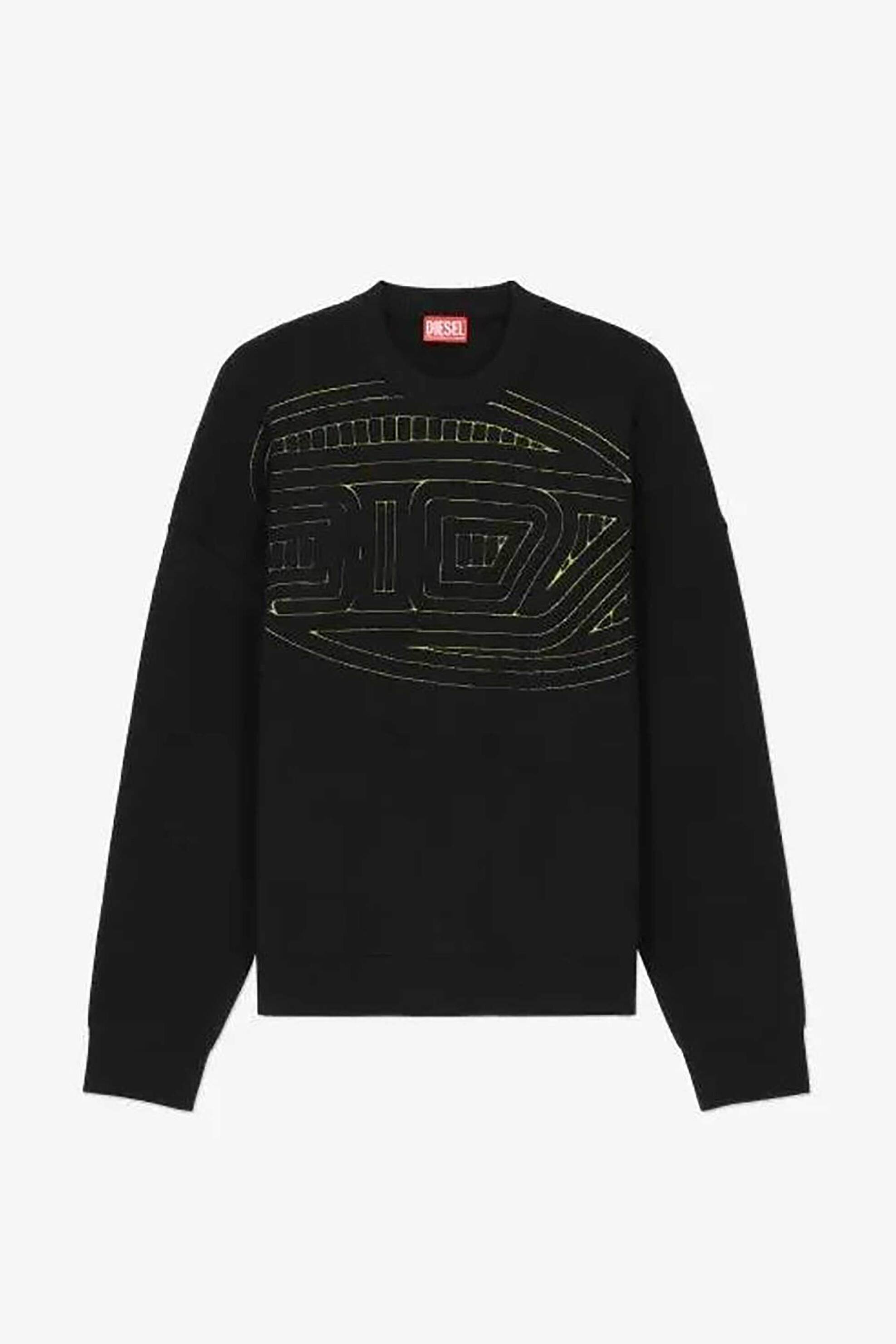 Diesel ανδρικό πουλόβερ με σχέδιο με μονόγραμμα Regular Fit - W24A149210PHAW Μαύρο