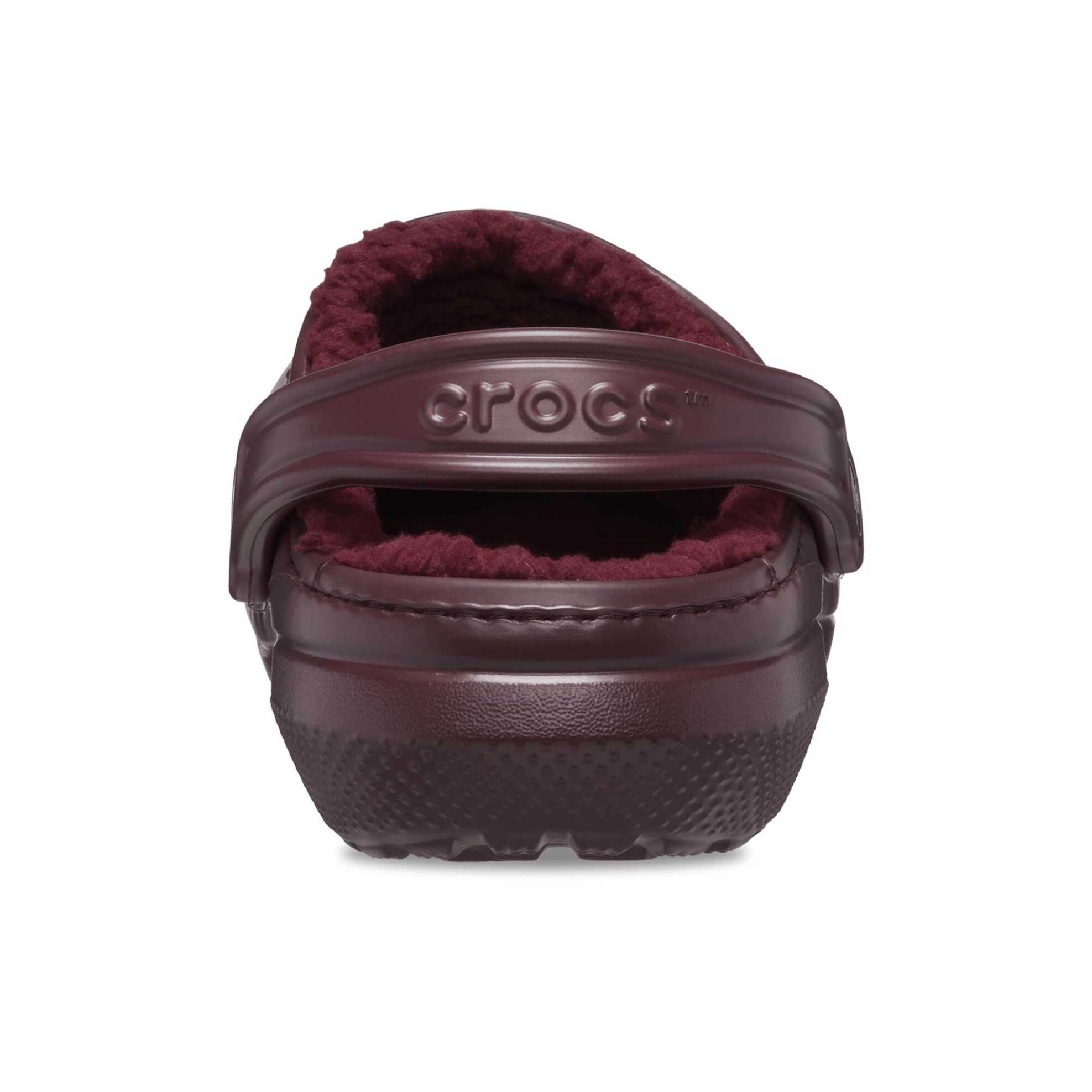 Crocs unisex clogs μονόχρωμα με διάτρητο σχέδιο και επένδυση από faux γούνα "Classic Lined" - E58207 Μπορντό φωτογραφία
