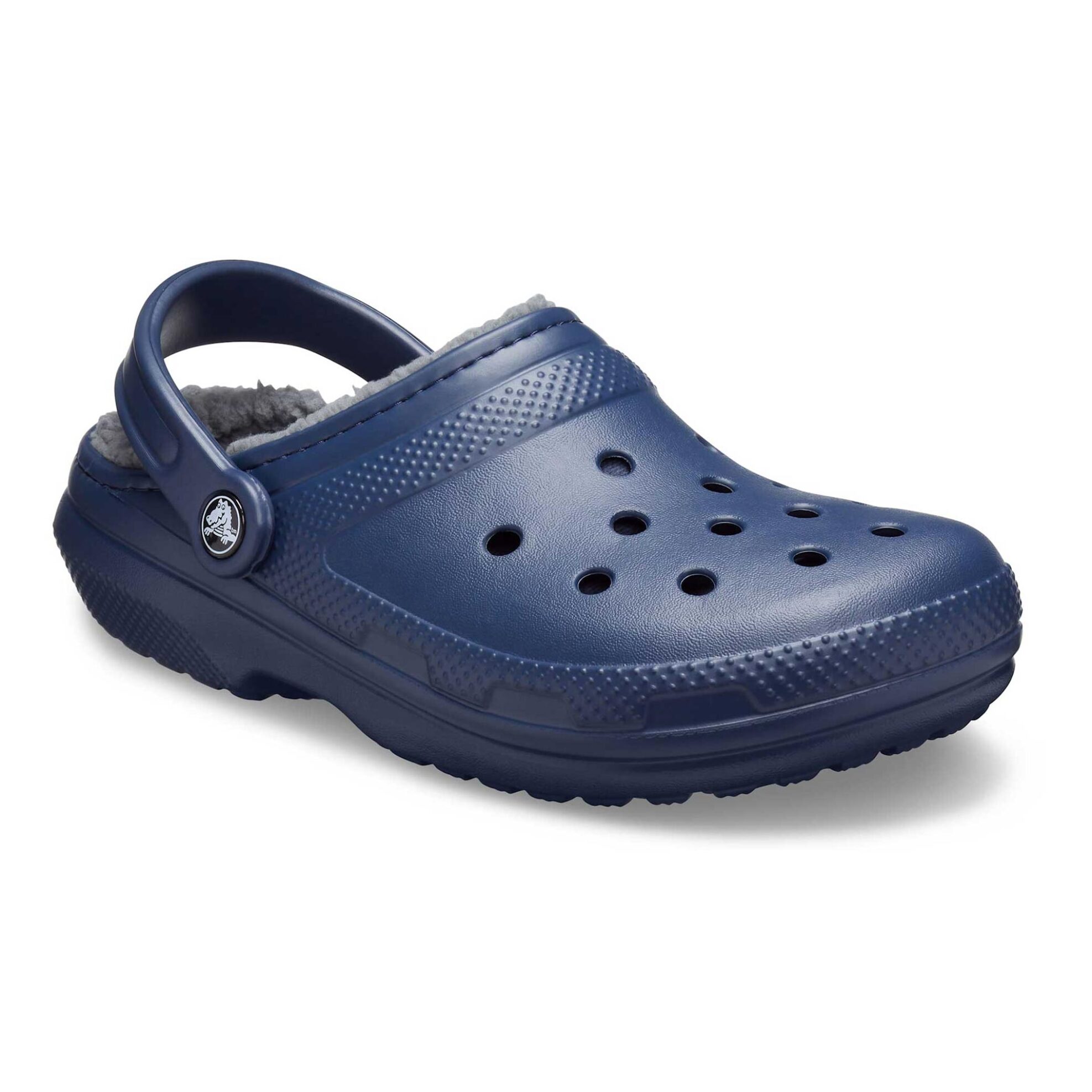 Crocs unisex clogs μονόχρωμα με διάτρητο σχέδιο και επένδυση από faux γούνα "Classic Lined" - E58207 Μπλε Σκούρο φωτογραφία