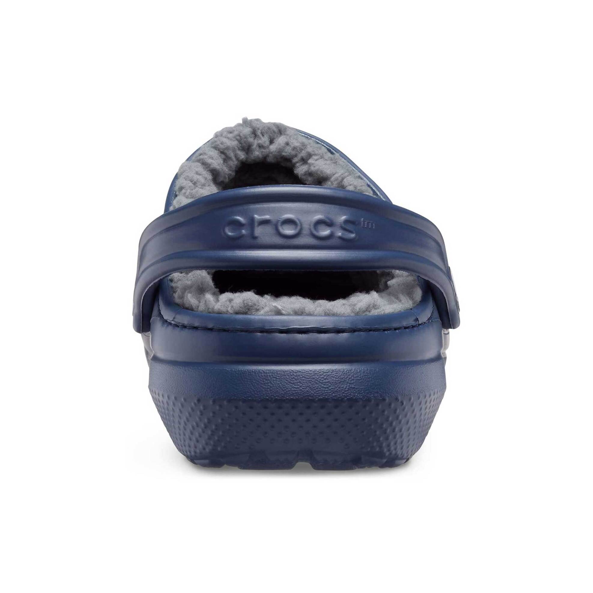 Crocs unisex clogs μονόχρωμα με διάτρητο σχέδιο και επένδυση από faux γούνα "Classic Lined" - E58207 Μπλε Σκούρο φωτογραφία