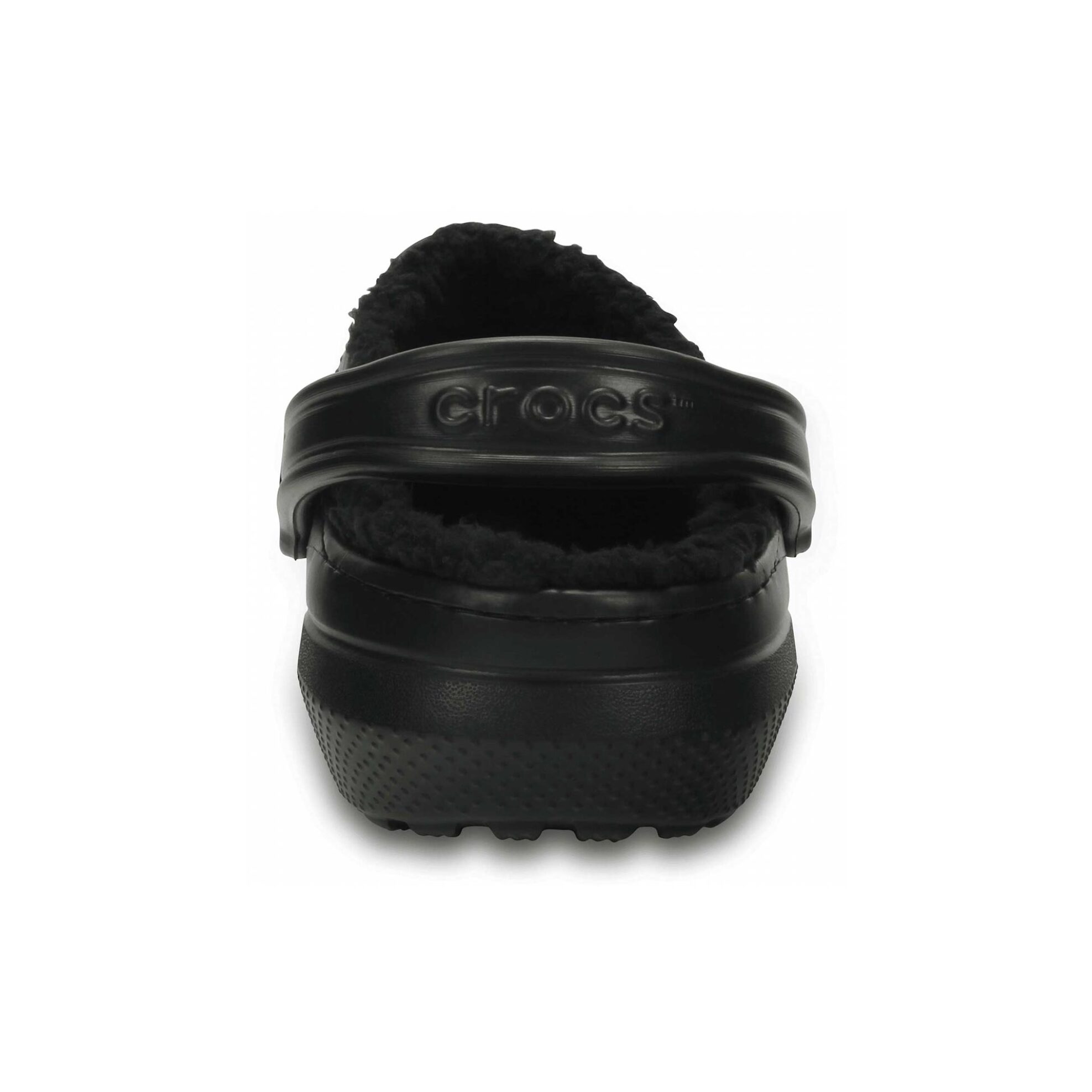 Crocs unisex clogs μονόχρωμα με διάτρητο σχέδιο και επένδυση από faux γούνα "Classic Lined" - E58207 Μαύρο φωτογραφία