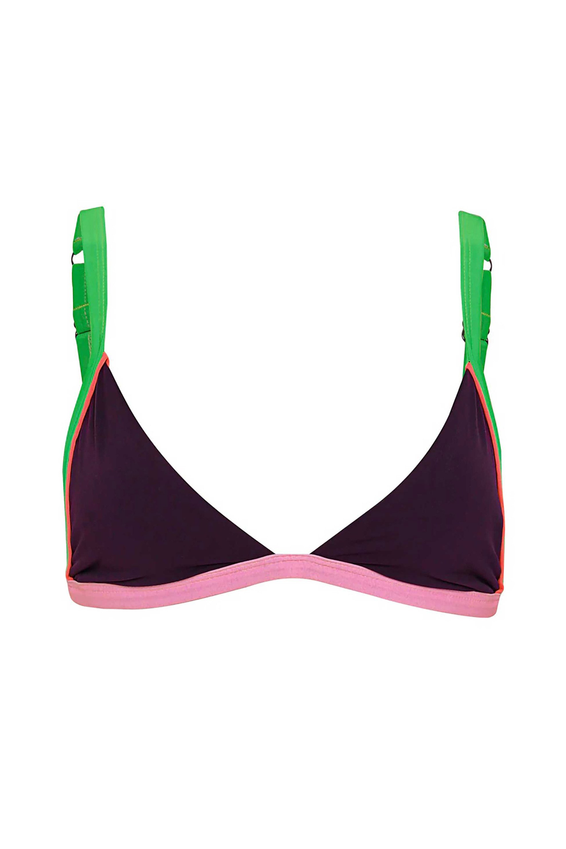 Maaji γυναικείο μαγιό μπικίνι τοπ διπλής όψης "Burgundy Ripple Fixed Triangle" - 0136483+1+2 Μπορντό φωτογραφία