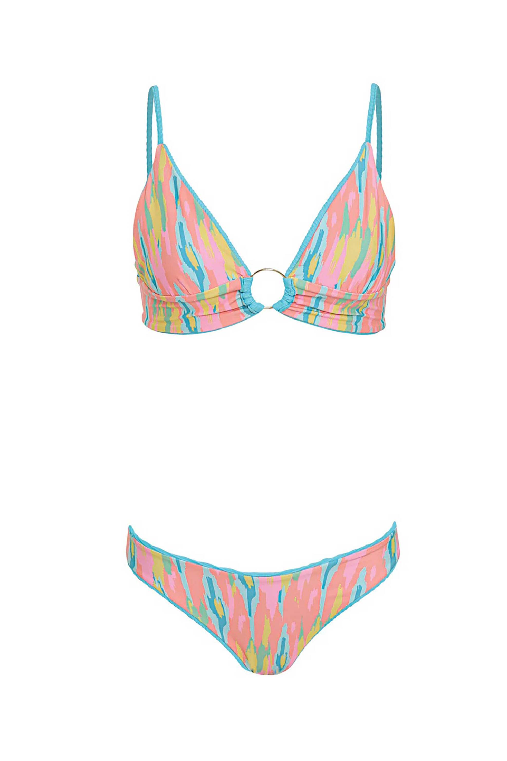 Maaji γυναικείο μαγιό μπικίνι τοπ διπλής όψης "Aqua Dream Shine Long Line Triangle" - 0136699+1+3 Γαλάζιο