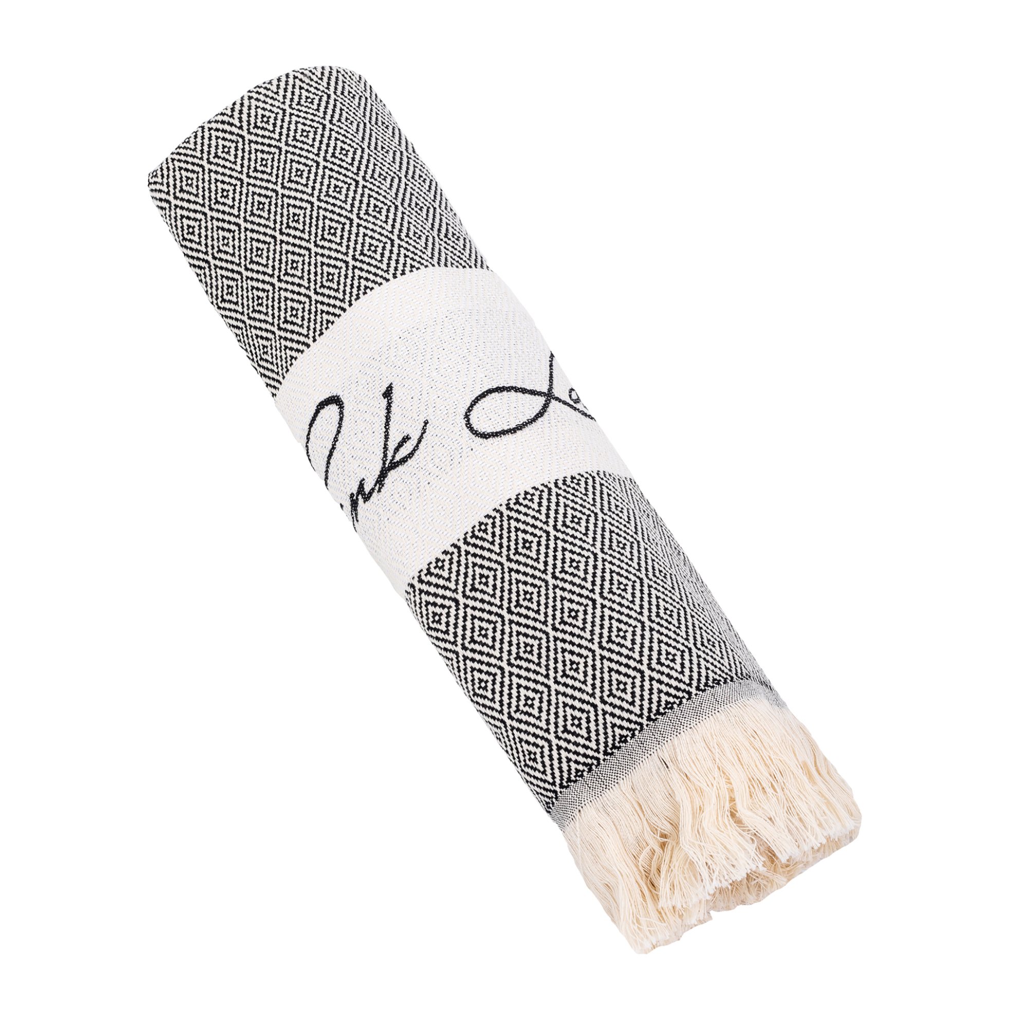 Pink Label unisex πετσέτα θαλάσσης με κεντημένο λογότυπο - ST-102 Γκρι