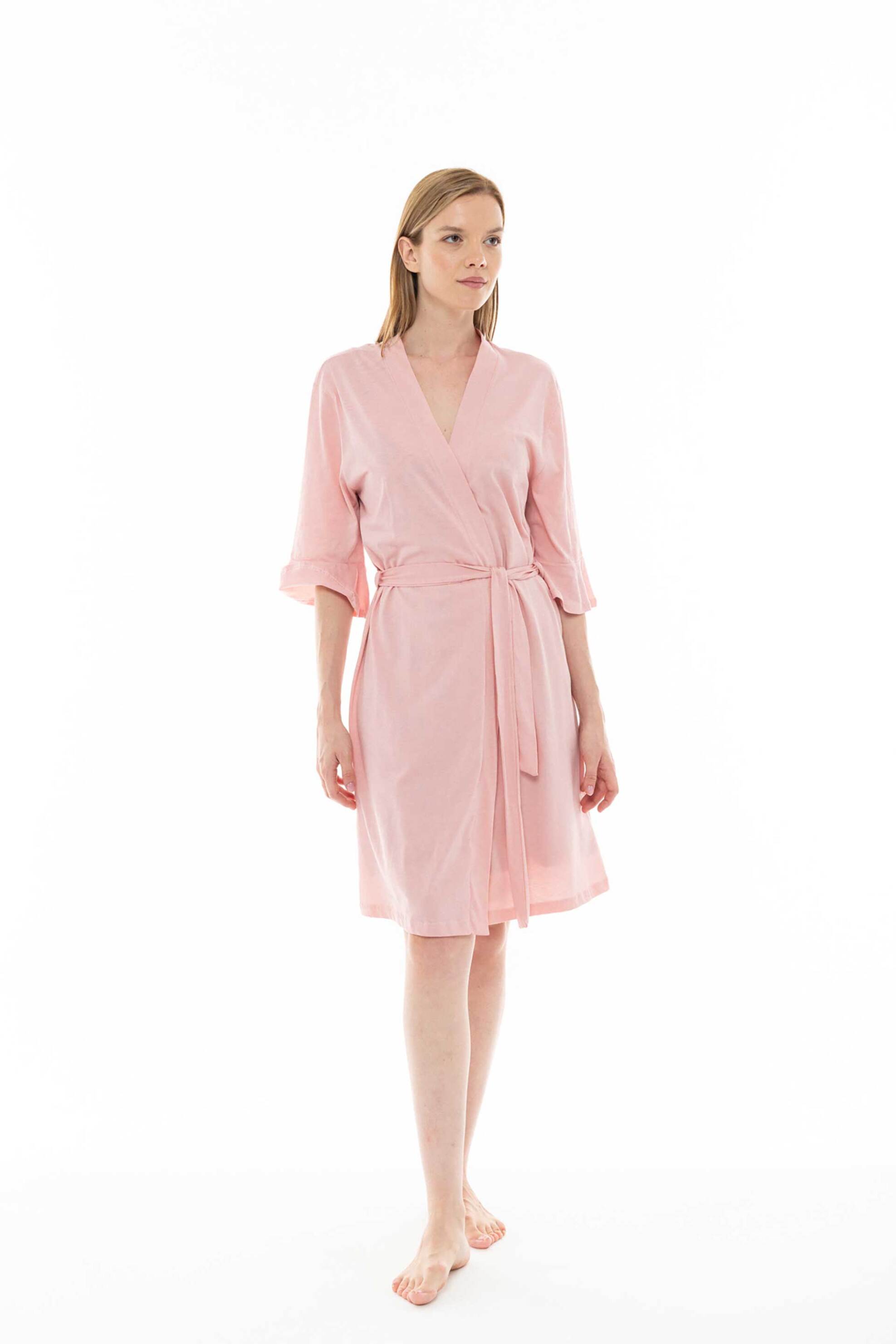 PINK LABEL Pink Label γυναικεία ρόμπα βαμβακερή - SN-101 Ροζ Ανοιχτό