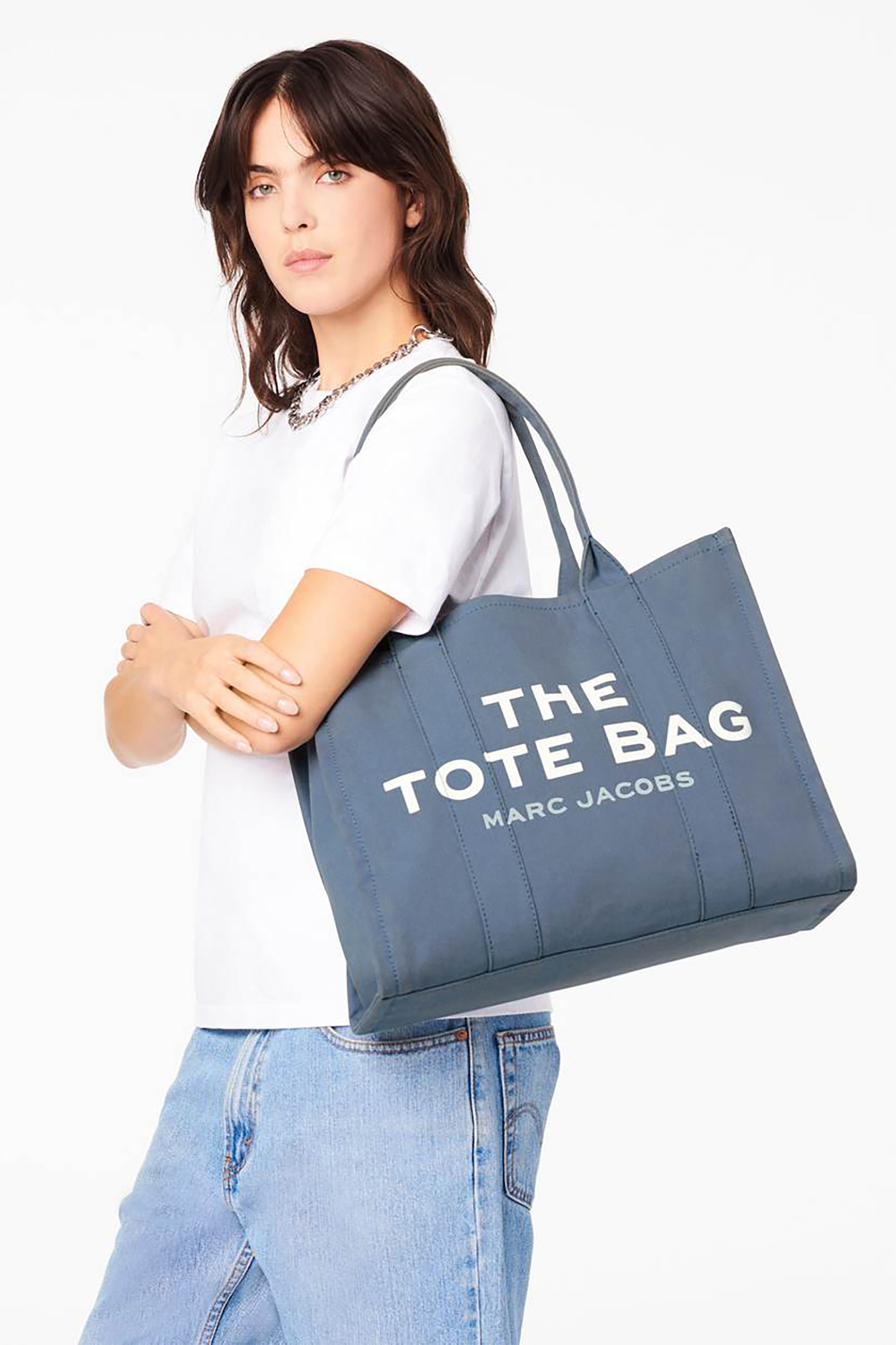 Marc Jacobs γυναικεία τσάντα χειρός με logo print "The Large Tote" - M0016156 Μπλε φωτογραφία