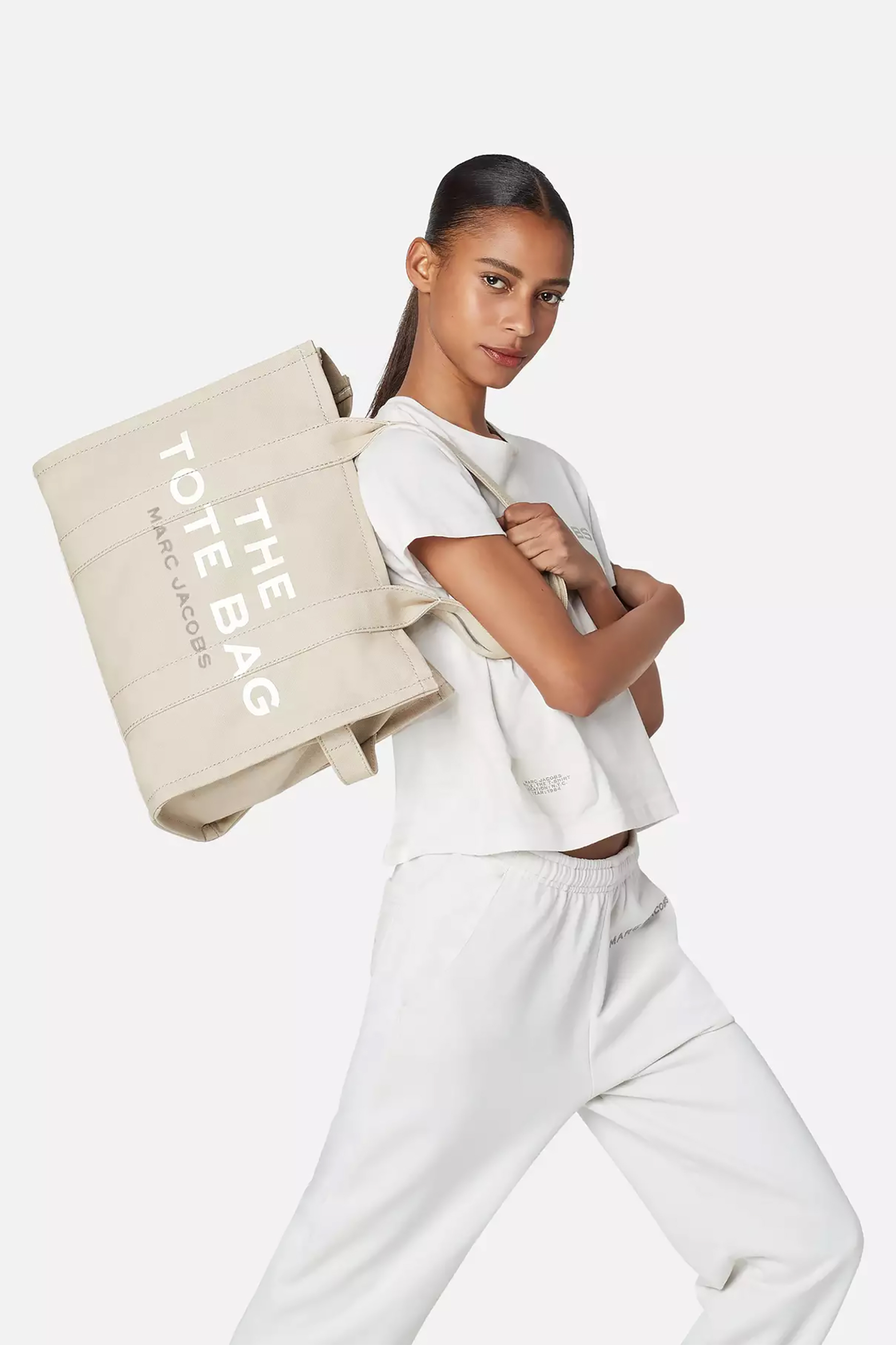 Marc Jacobs γυναικεία τσάντα χειρός με logo print "The Large Tote" - M0016156 Μπεζ φωτογραφία