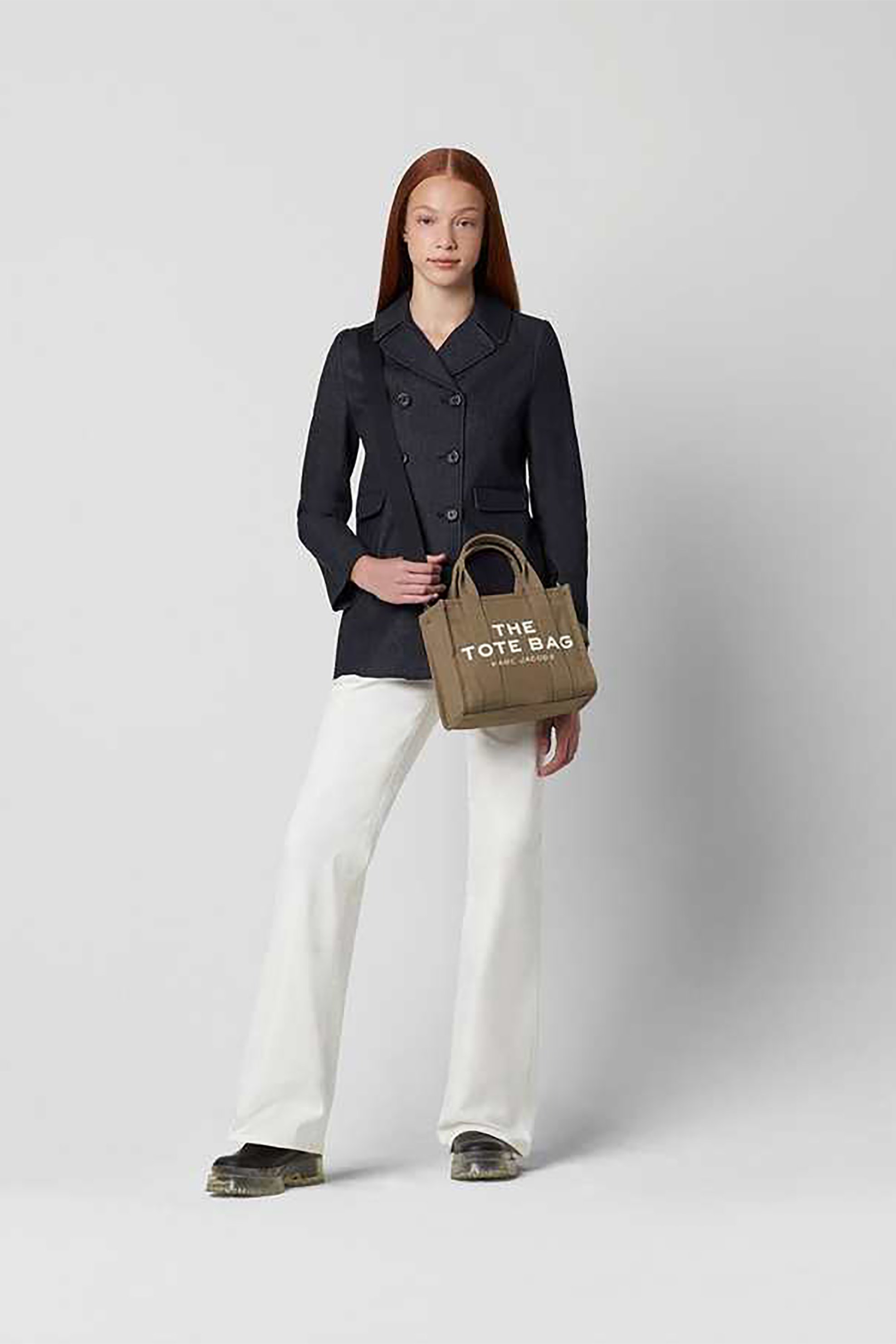 Marc Jacobs γυναικεία τσάντα χειρός με logo print "The Small Tote" - M0016493 Λαδί φωτογραφία