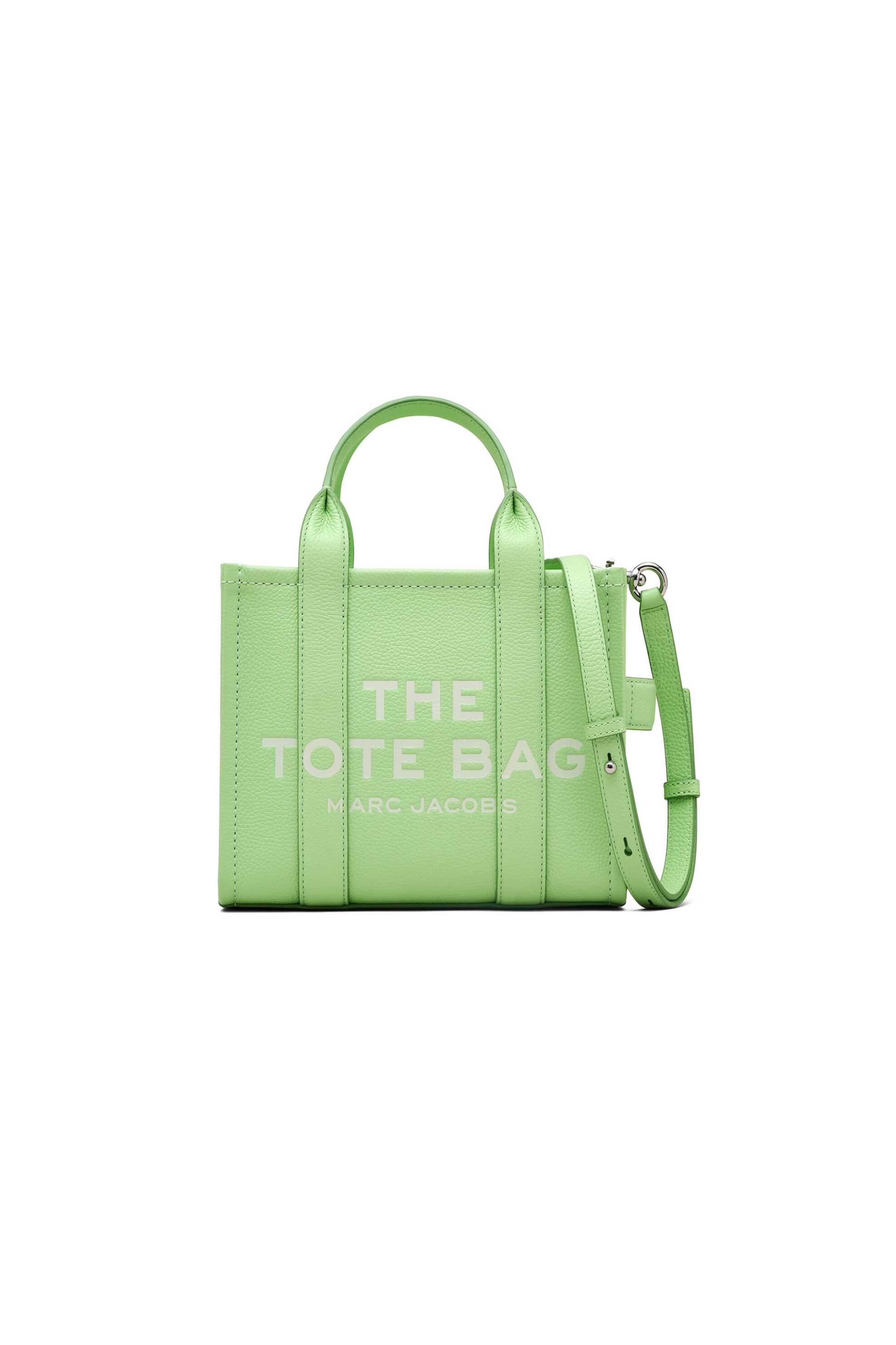 Marc Jacobs γυναικεία δερμάτινη τσάντα χειρός με logo print "The Small Tote" - H009L01SP21 Βεραμάν