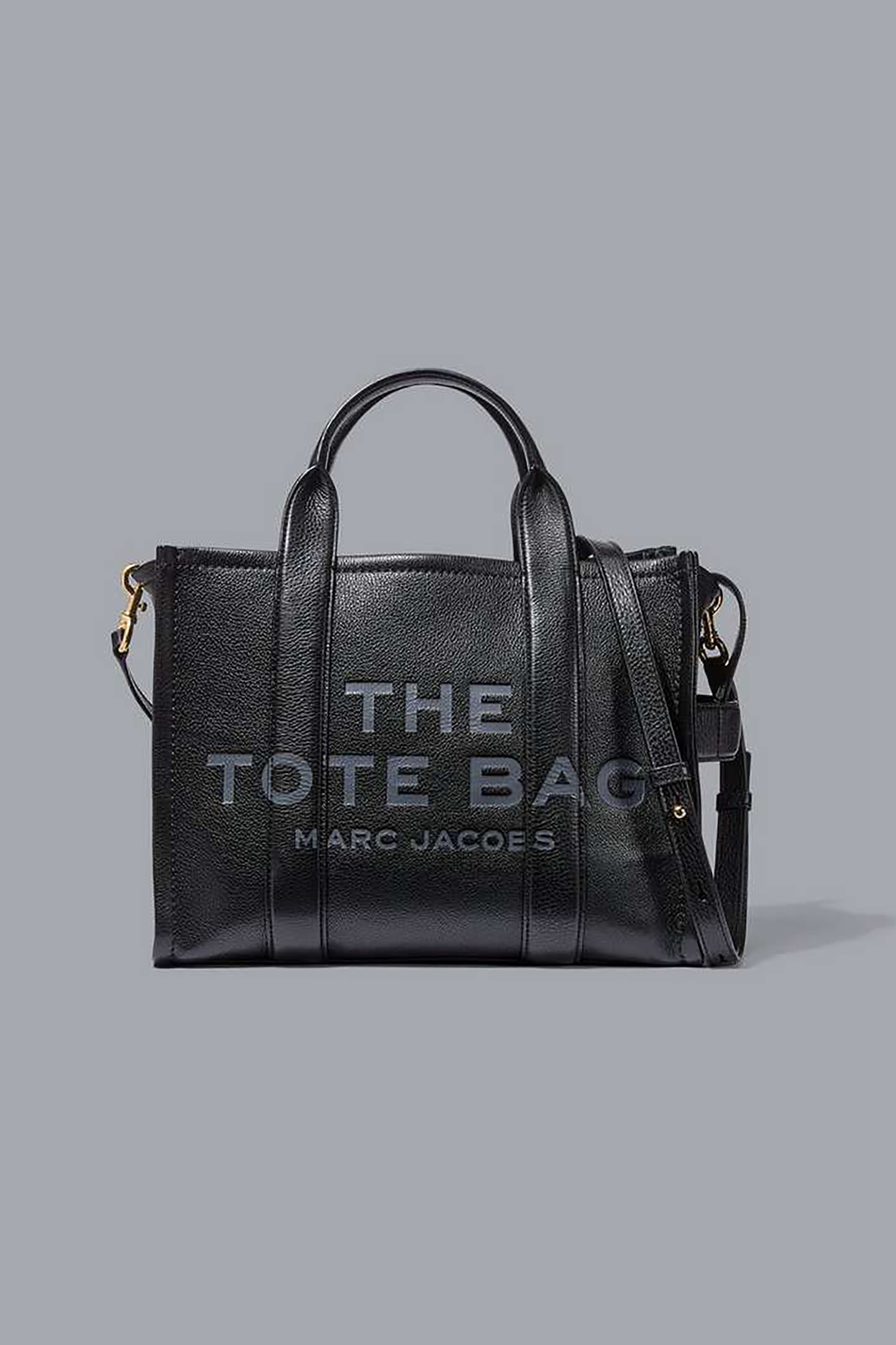 Marc Jacobs γυναικεία δερμάτινη τσάντα χειρός με logo print "The Medium Tote" - H004L01PF21 Μαύρο φωτογραφία