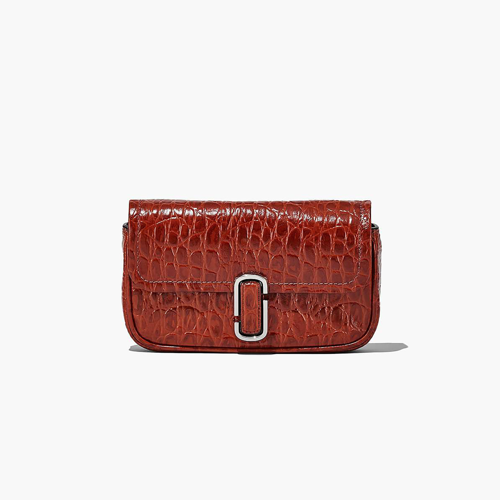 Marc Jacobs γυναικεία τσάντα ώμου "The Croc-embossed J Marc Mini Shoulder Bag" - H907L01RE22 Μπορντό φωτογραφία
