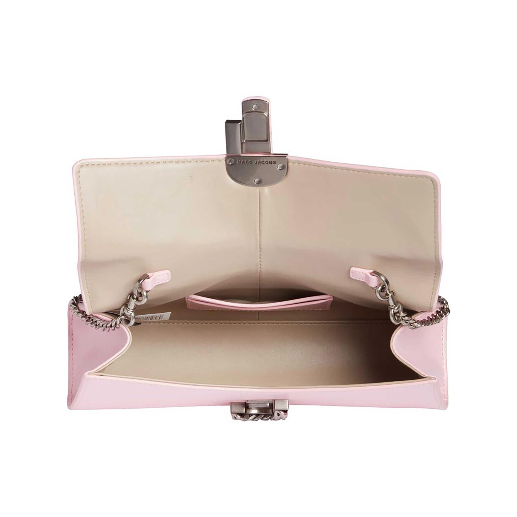 Marc Jacobs γυναικείο δερμάτινο clutch τσαντάκι με αλυσίδα και μεταλλικό logo "The Convertible Clutch" - 2P3HCL002H01 Ροζ φωτογραφία