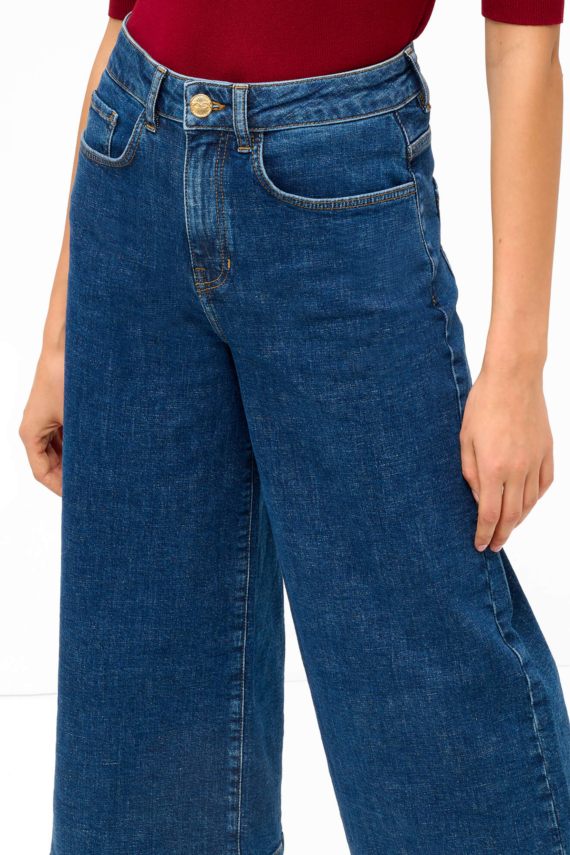 Orsay γυναικείο τζιν παντελόνι πεντάτσεπο Culotte - 364013-580000 Μπλε Σκούρο φωτογραφία