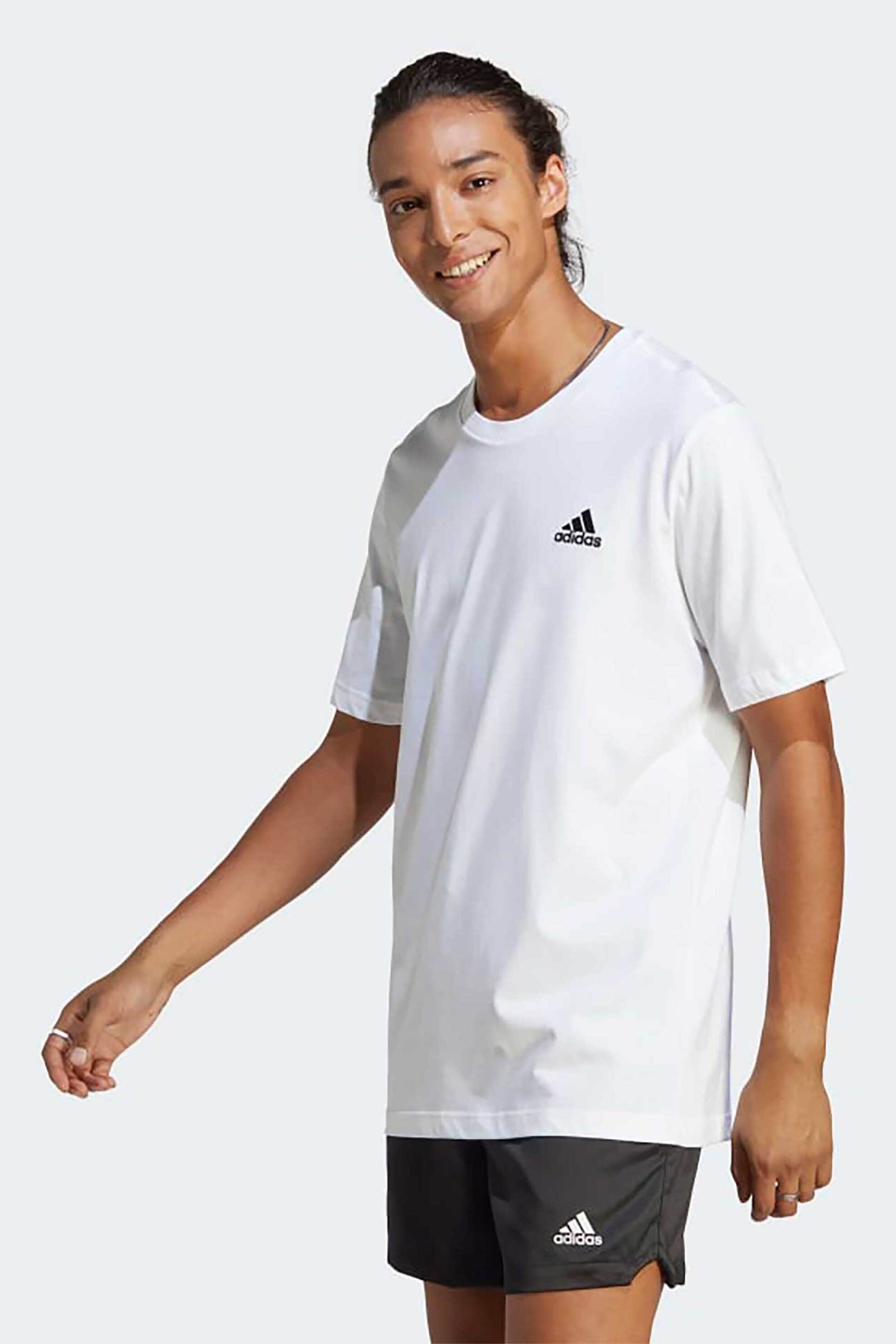 Ανδρική Μόδα > Ανδρικά Αθλητικά > Ανδρικά Αθλητικά Ρούχα > Αθλητικές Μπλούζες > Ανδρικά Αθλητικά T-Shirts Adidas ανδρικό αθλητικό T-shirt μονόχρωμο με contrast κεντημένο λογότυπο "Essentials" - IC9286 Λευκό