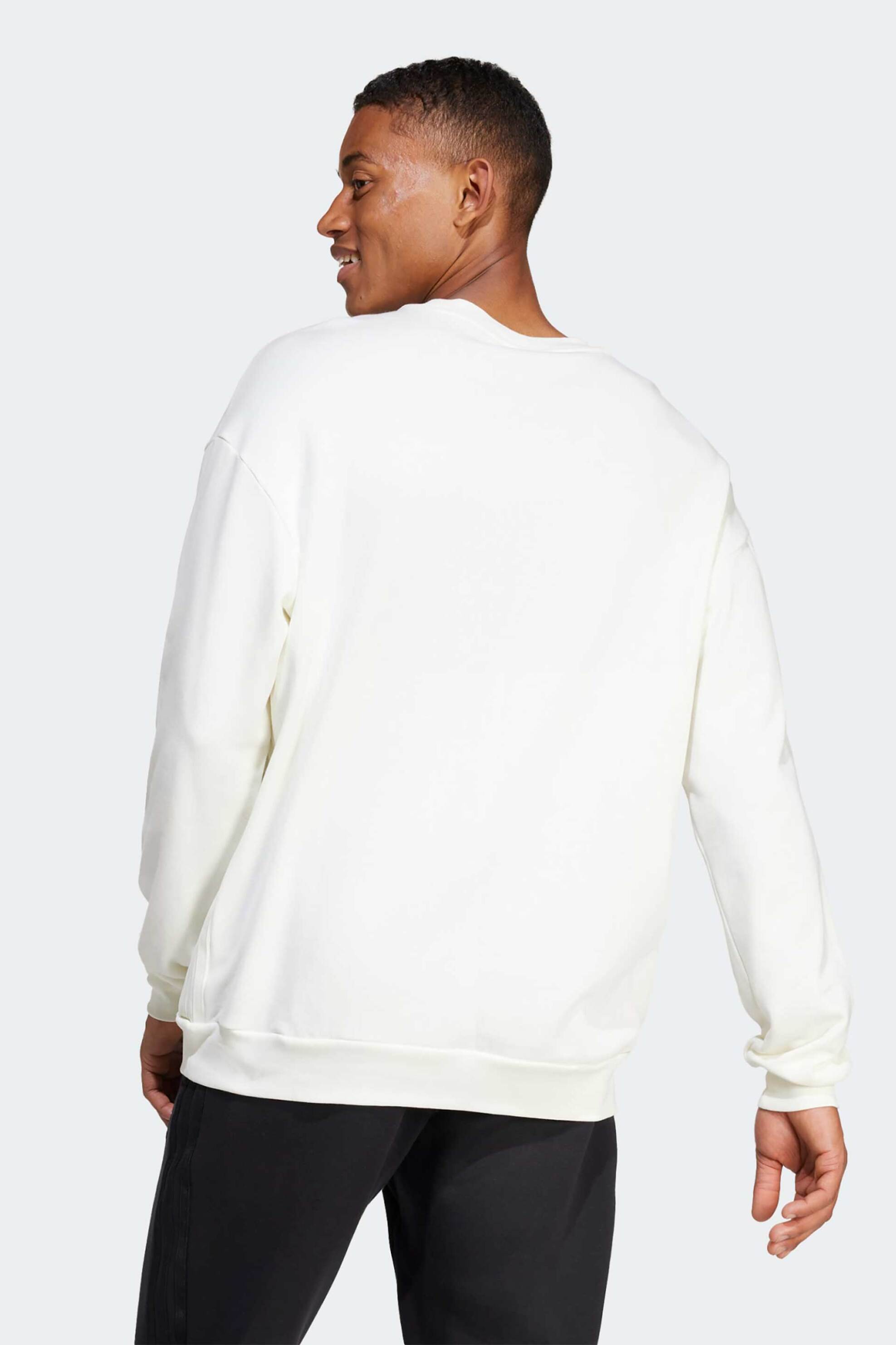 Adidas ανδρική μπλούζα φούτερ με logo print - IW3546 Λευκό φωτογραφία