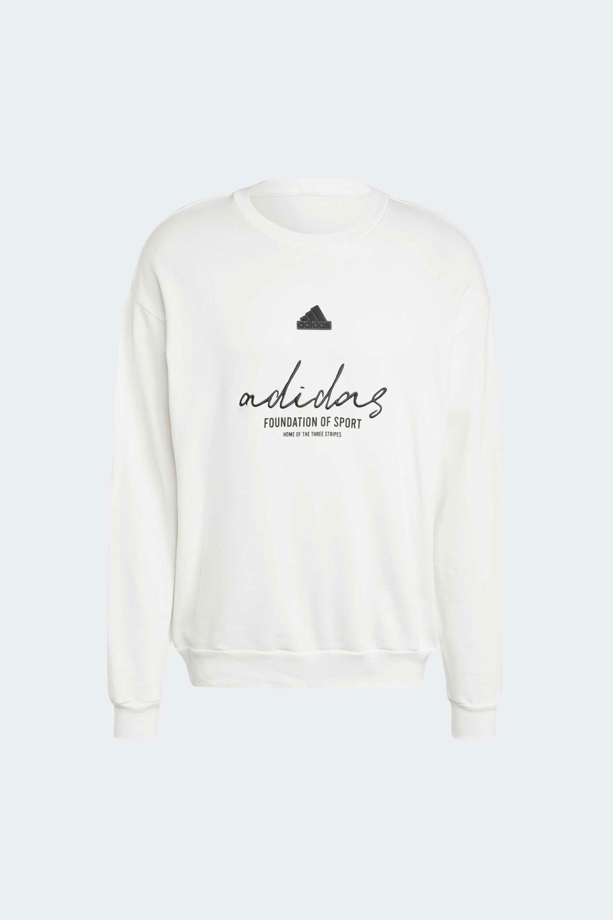 Adidas ανδρική μπλούζα φούτερ με logo print - IW3546 Λευκό φωτογραφία