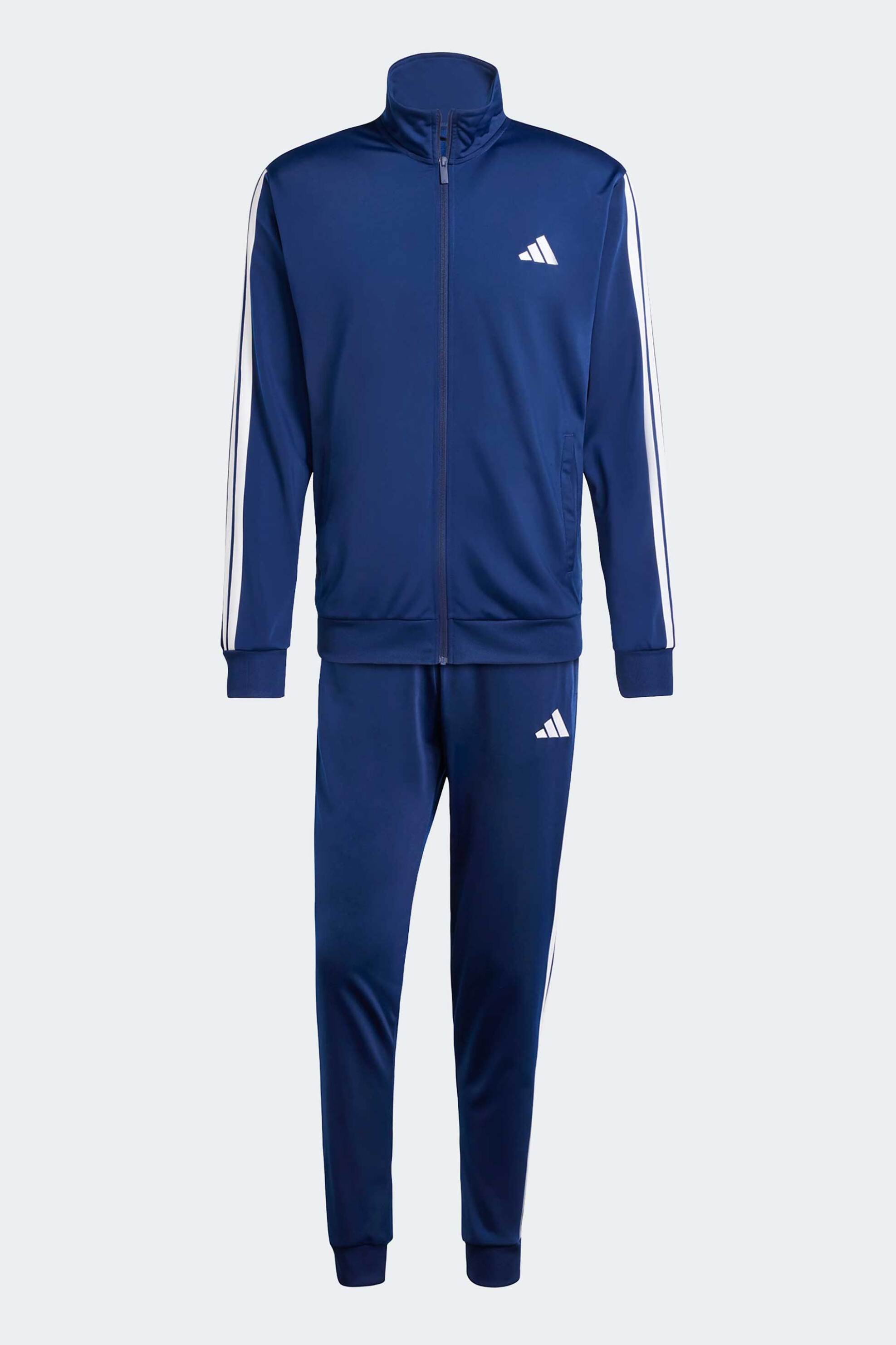 Adidas Σετ Ανδρικό Παντελόνι Φόρμας με Ζακέτα Regular Fit Sportswear Basic 3-Stripes Tricot - Ji8859 Μπλε