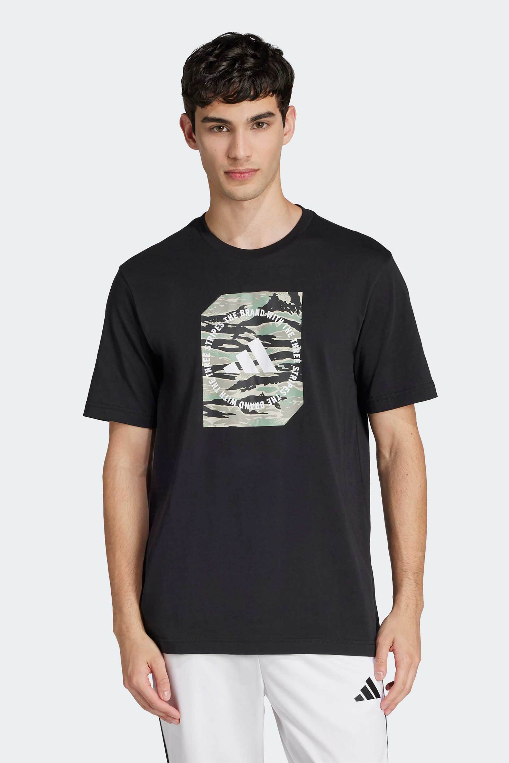 Adidas ανδρικό T-shirt Regular Fit "Camo Shape Graphic" - JI6764 Μαύρο